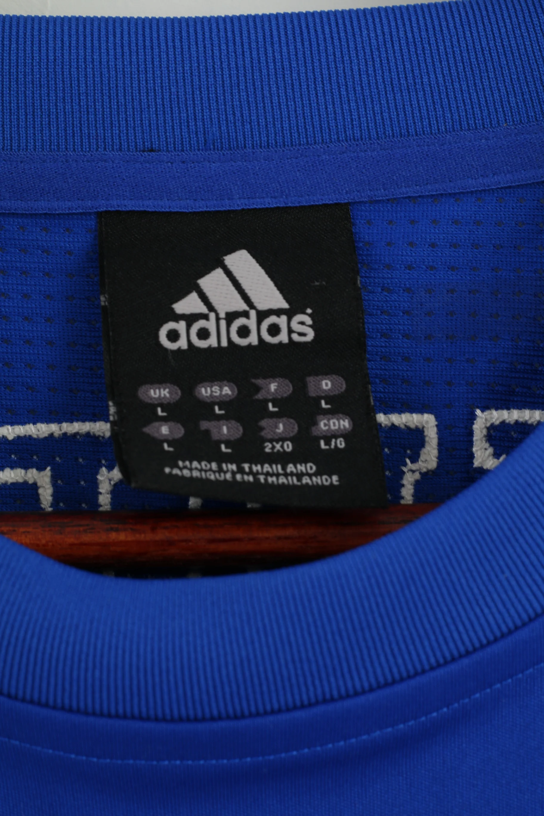 Adidas Team Mens L T- Shirt Blue Spartans Vintage MURRAY Rugby Top - Image 4