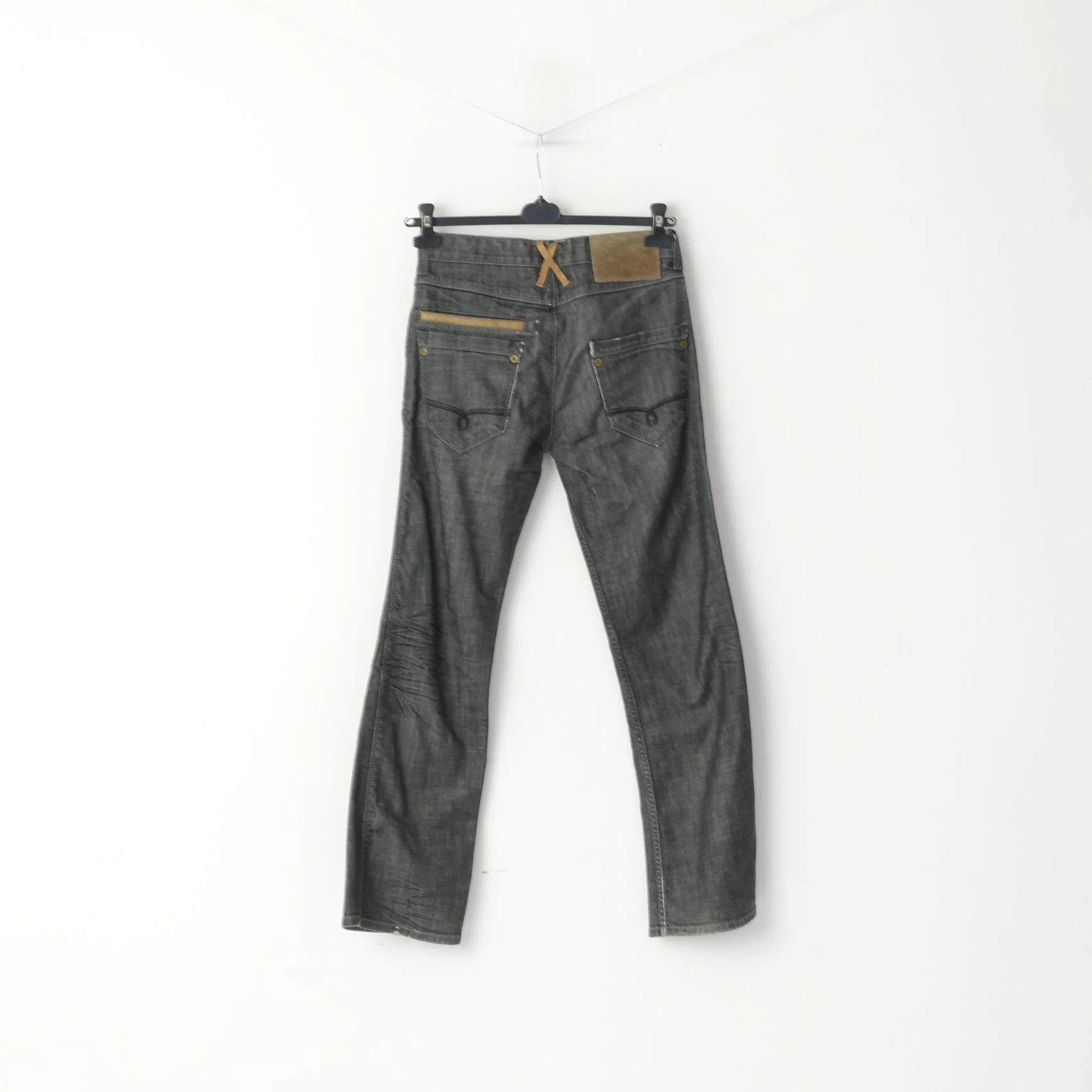 River Island Men 30 Jeans Trousers Grey Blue Cotton Denim Bootcut Pants - Image 4