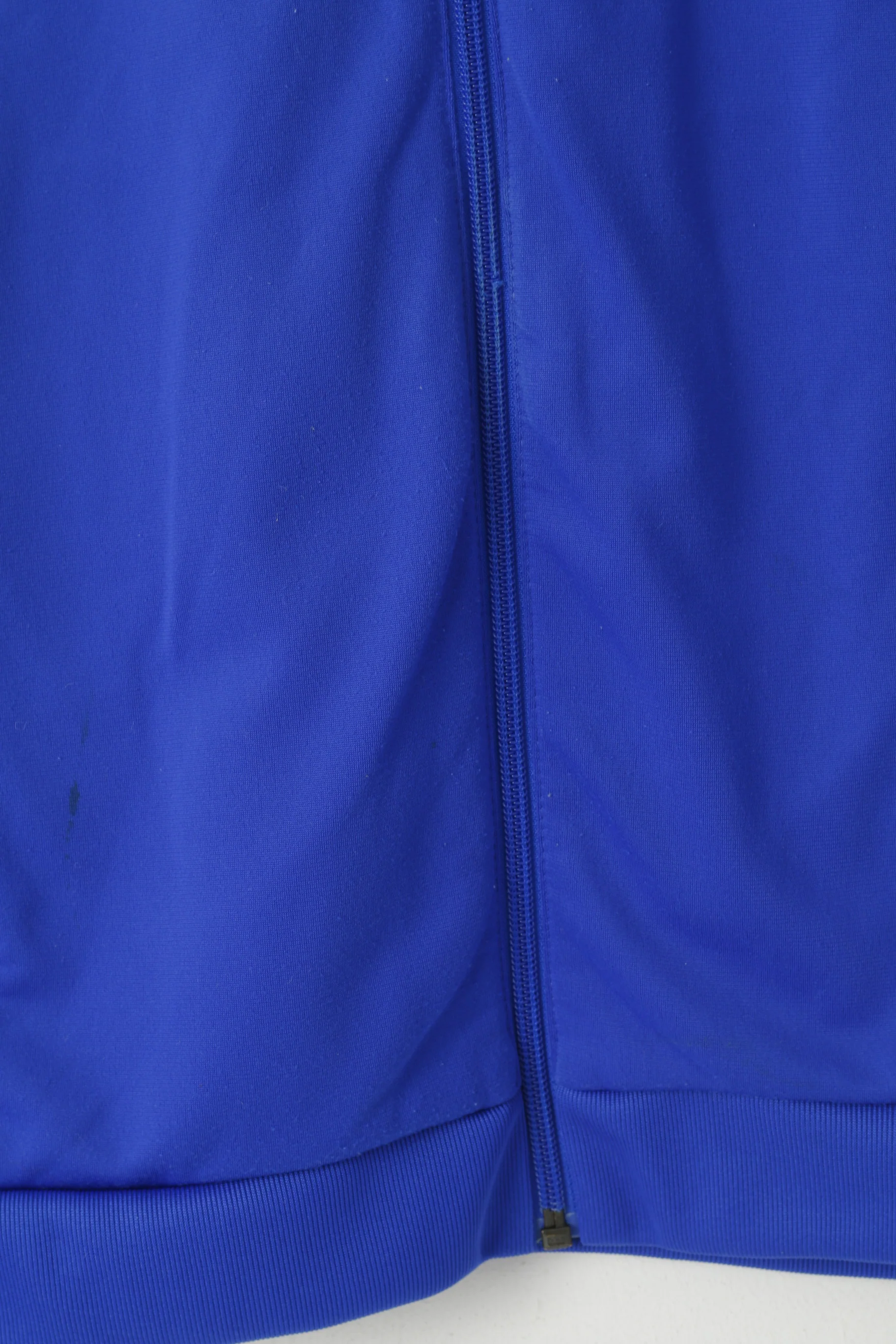 Adidas Men M Sweatshirt Blue Shiny Retro Full Zipper Sport Training Track Top - Image 4