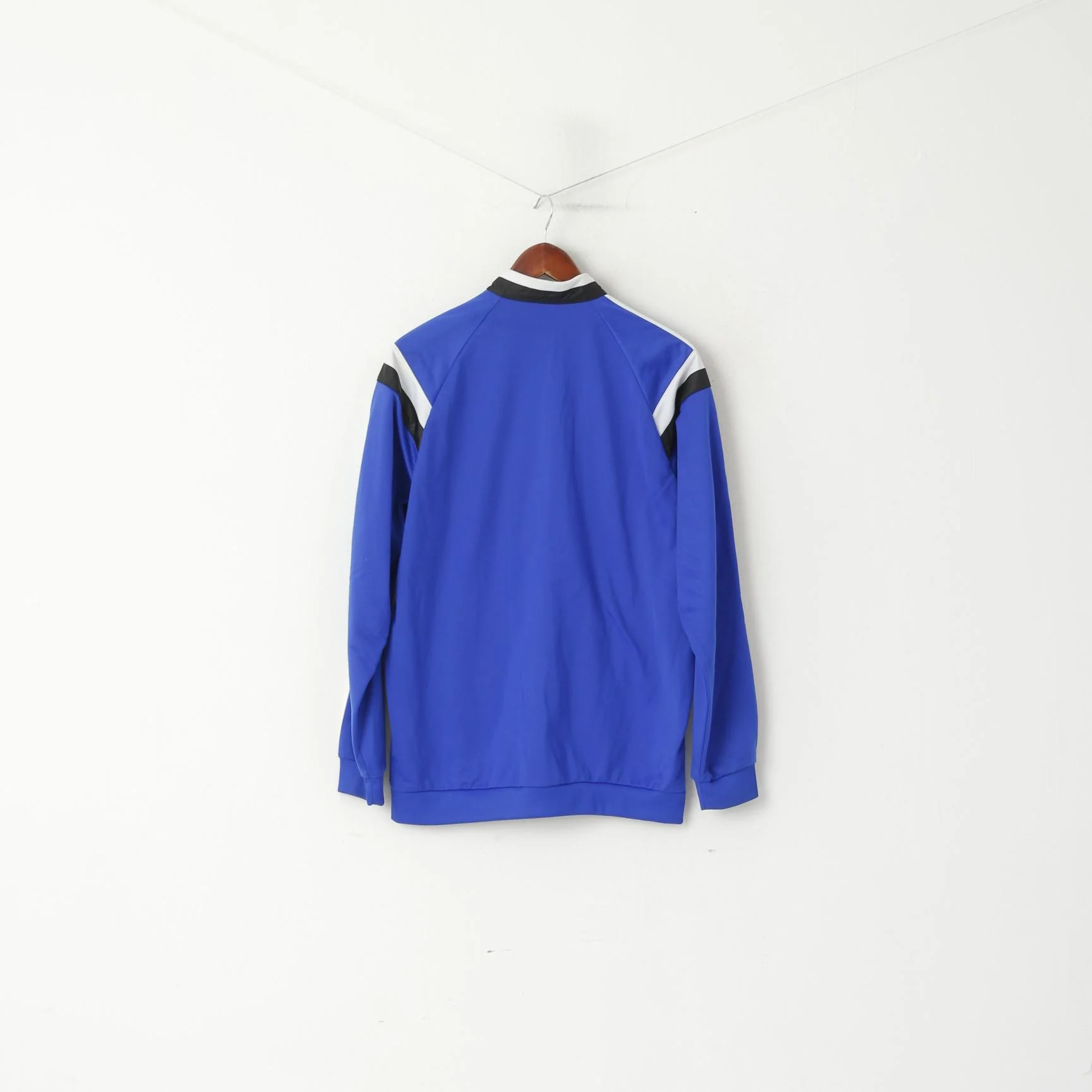 Adidas Men M Sweatshirt Blue Shiny Retro Full Zipper Sport Training Track Top - Image 7