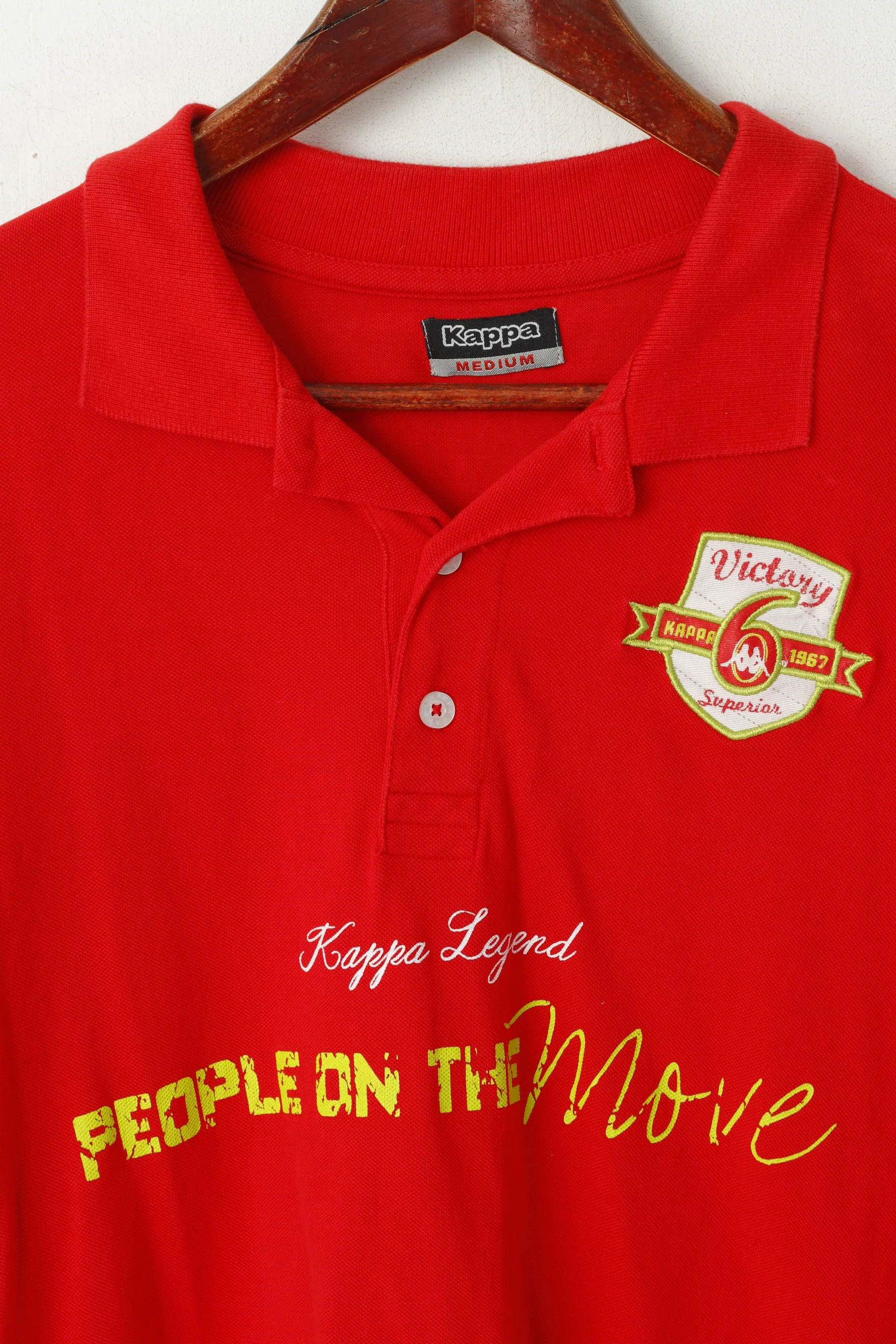 Kappa Legend Men M Polo Shirt Red Cotton Victory Superior Classic Top - Image 2