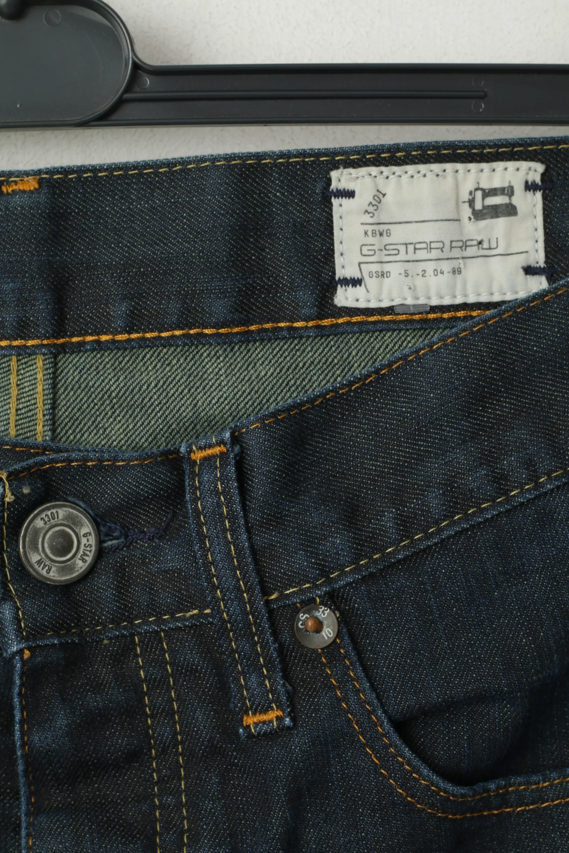 G-Star Raw Men 30 Jeans Trousers Navy Cotton 3301 Classic  Straight Leg Pants - Image 3