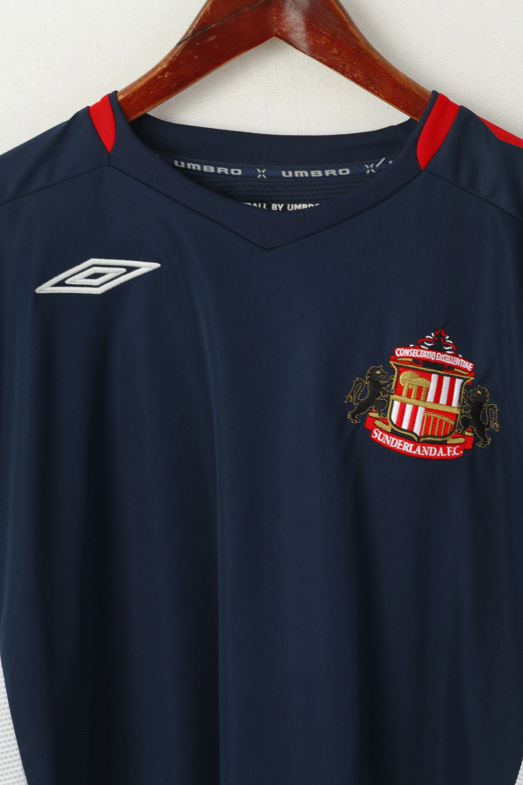 Umbro Men XXL Shirt Navy Sunderland Football Club Jersey Sportswear Top - Image 2