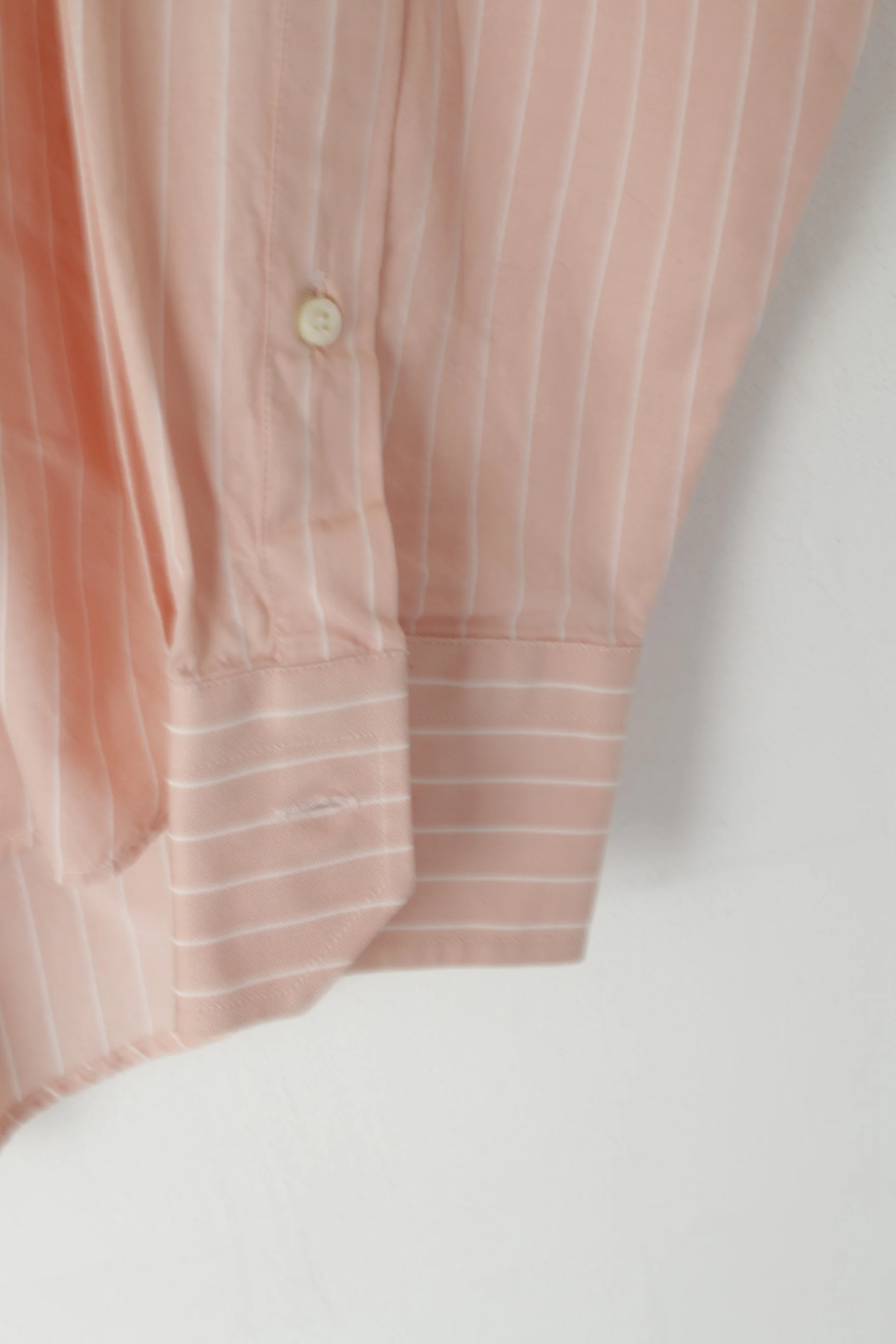 Hugo Boss Men 40 15.5 L Casual Shirt Light Pink Striped Cotton Long Sleeve Top - Image 3