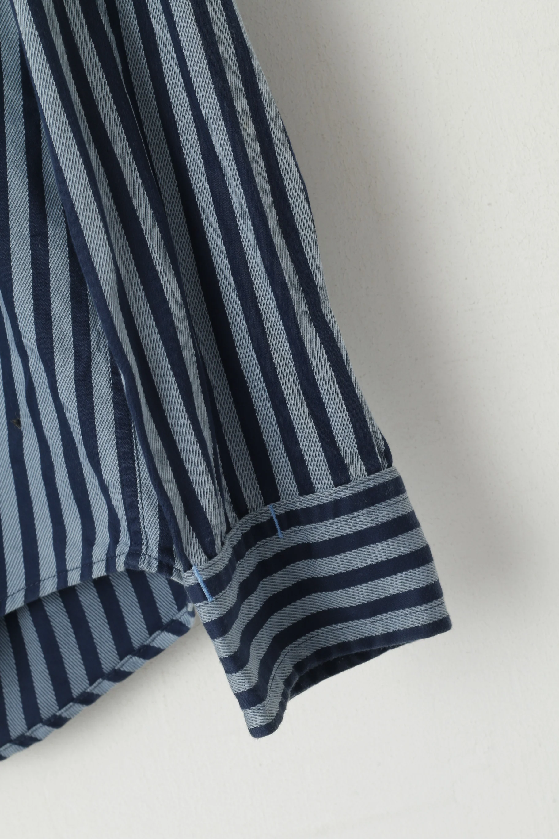 Hugo Boss Men M Casual Shirt Blue Striped Cotton Button Down Collar Long Sleeve Top - Image 4