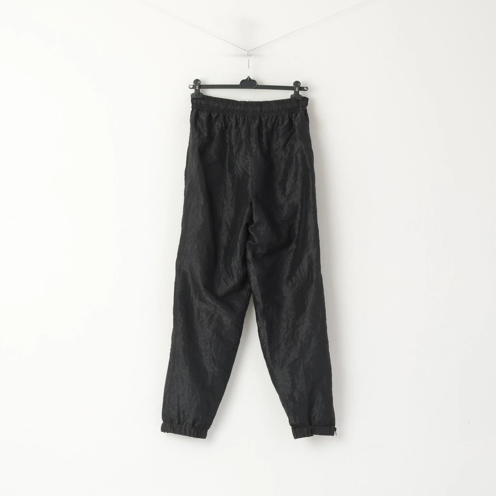 Mytex Men XL Sweatpants Black Shiny Oldschool Zip Leg 100% Nylon Sport Training Pants - Image 6