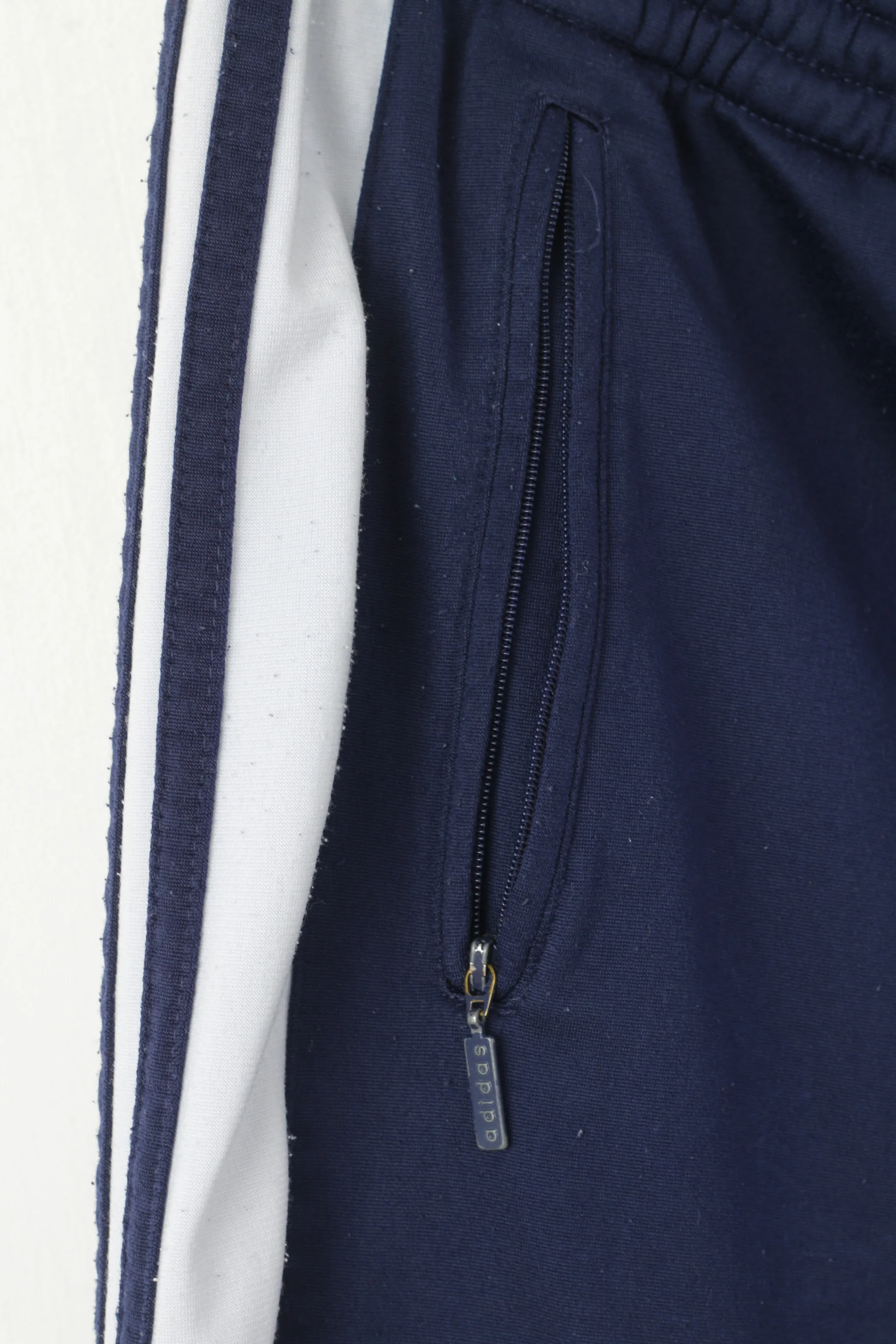 Adidas Men D10 F204 XXL Sweatpants Navy Vintage Snap Side Track Trousers - Image 4