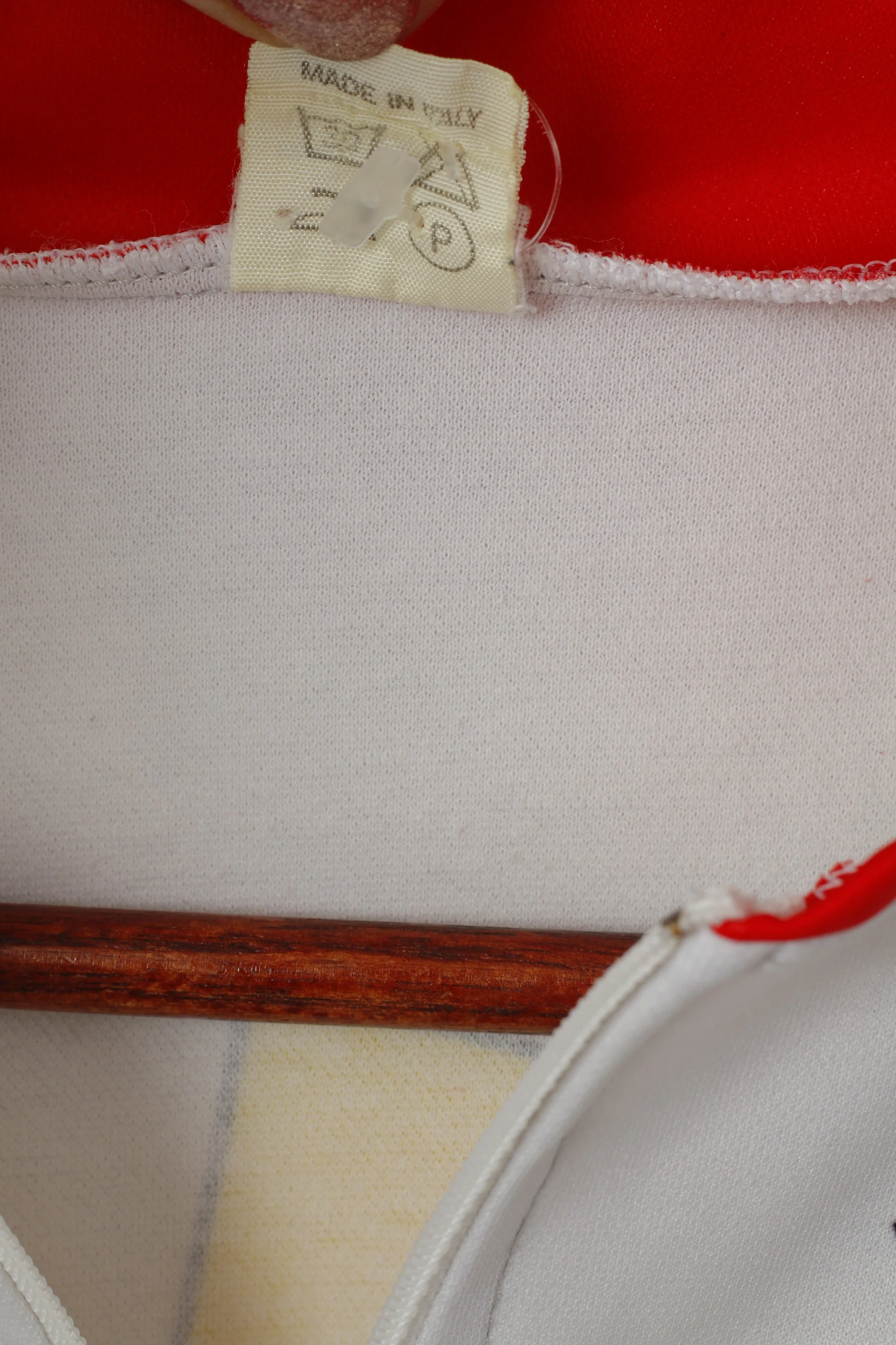 One And 2 Men 54 XL Cycling Shirt White Vintage Made in Italy Zip Neck Bike Top - Image 4