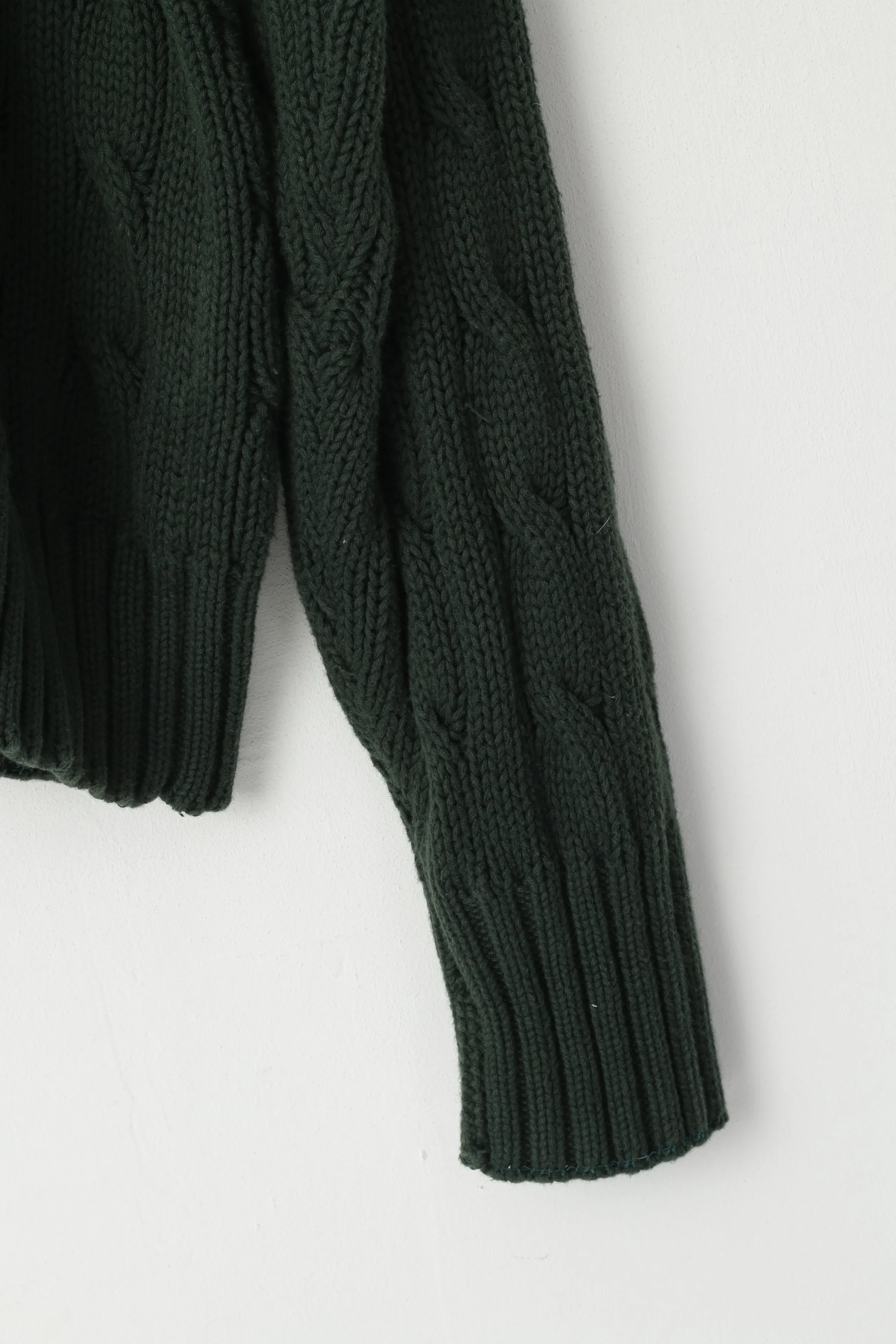 Polo by Ralph Lauren Men XXL Jumper Green Cable Knit Cotton Vintage Sweater - Image 3