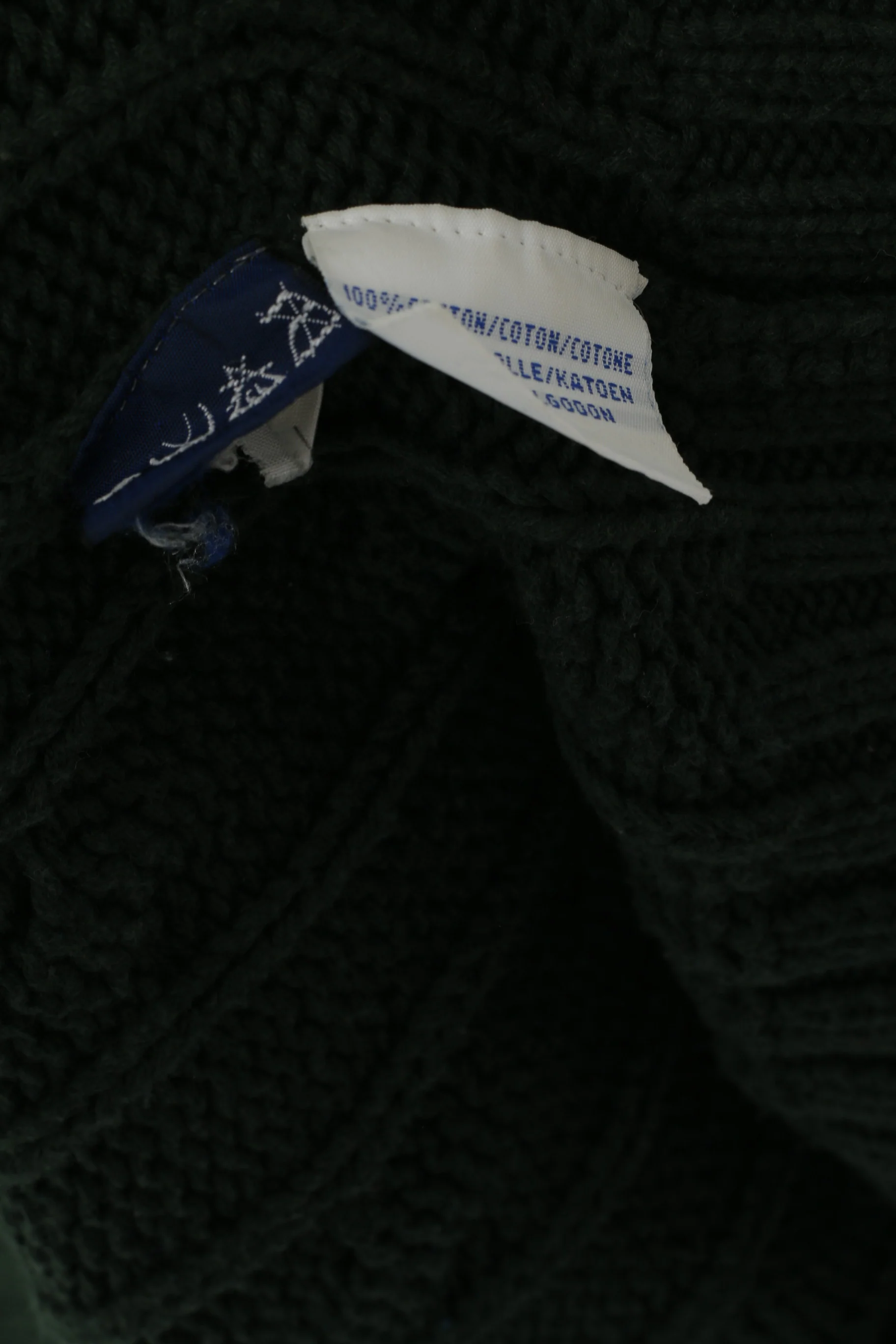 Polo by Ralph Lauren Men XXL Jumper Green Cable Knit Cotton Vintage Sweater - Image 5
