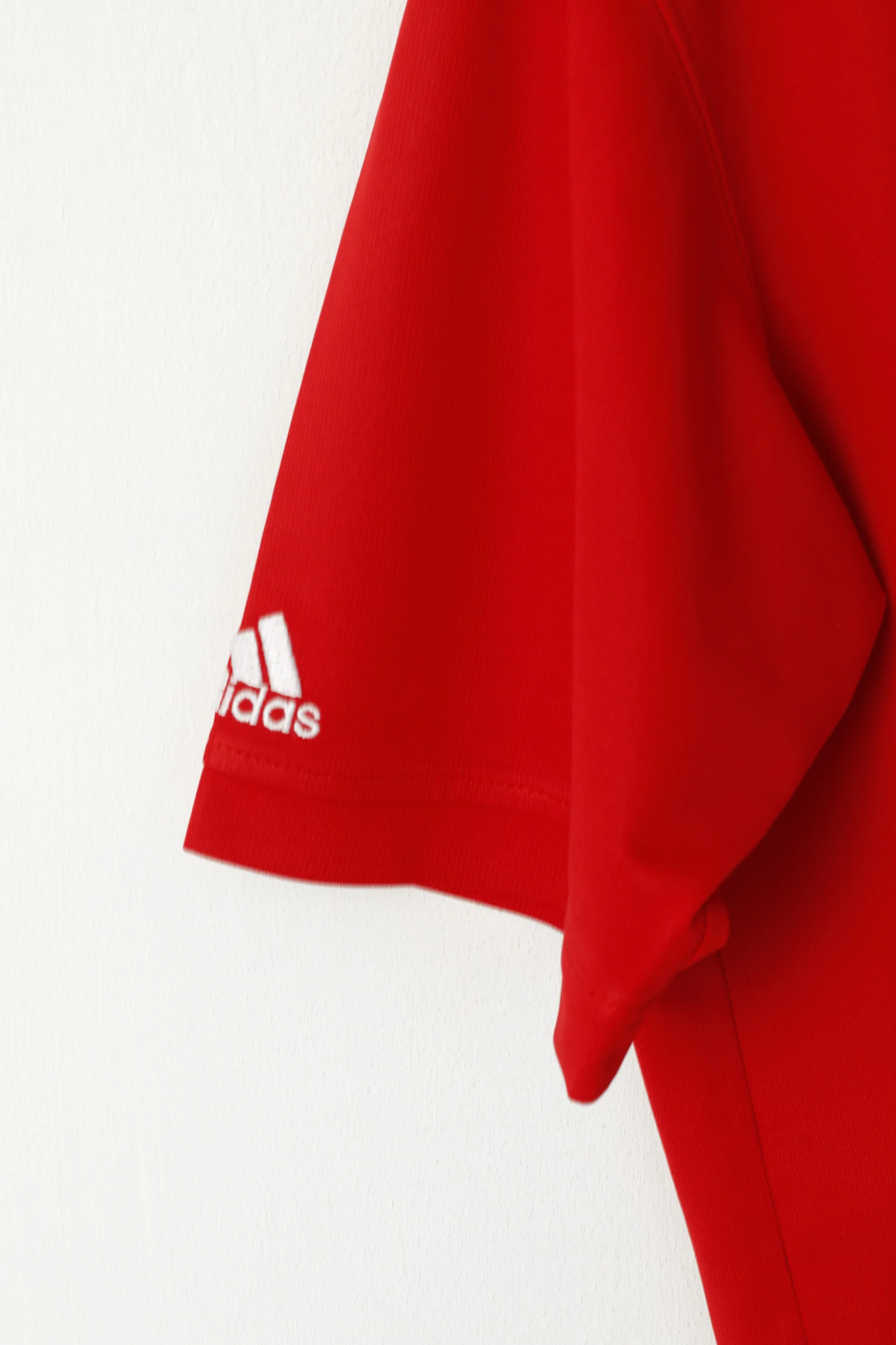 Adidas Men M Polo Shirt Red Classic Detailed Buttons Plain Jersey Top - Image 3