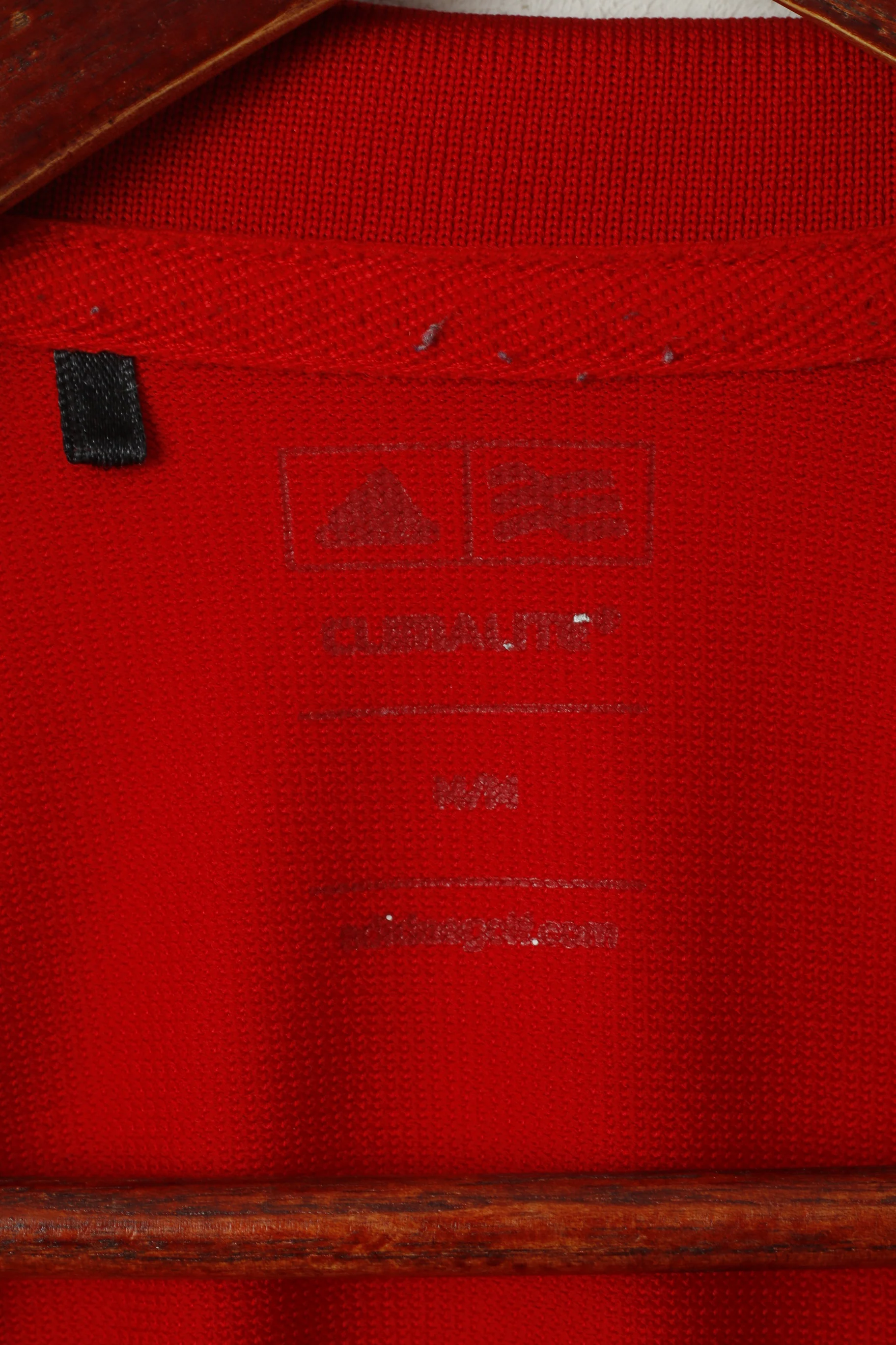 Adidas Men M Polo Shirt Red Classic Detailed Buttons Plain Jersey Top - Image 4