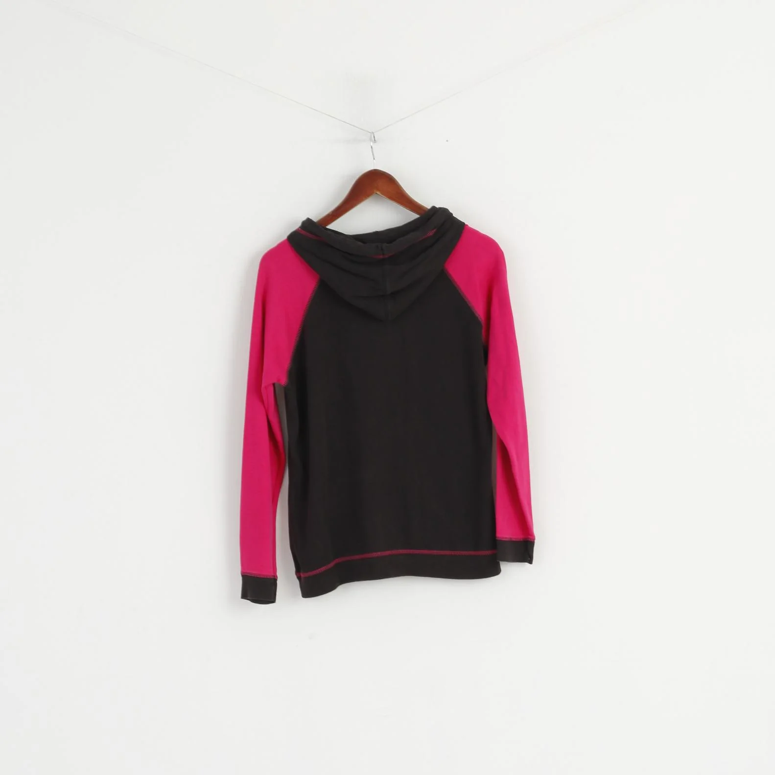 Everlast Women 14 M Sweatshirt Black Pink Cotton Hooded Kangaroo Pocket Top - Image 5