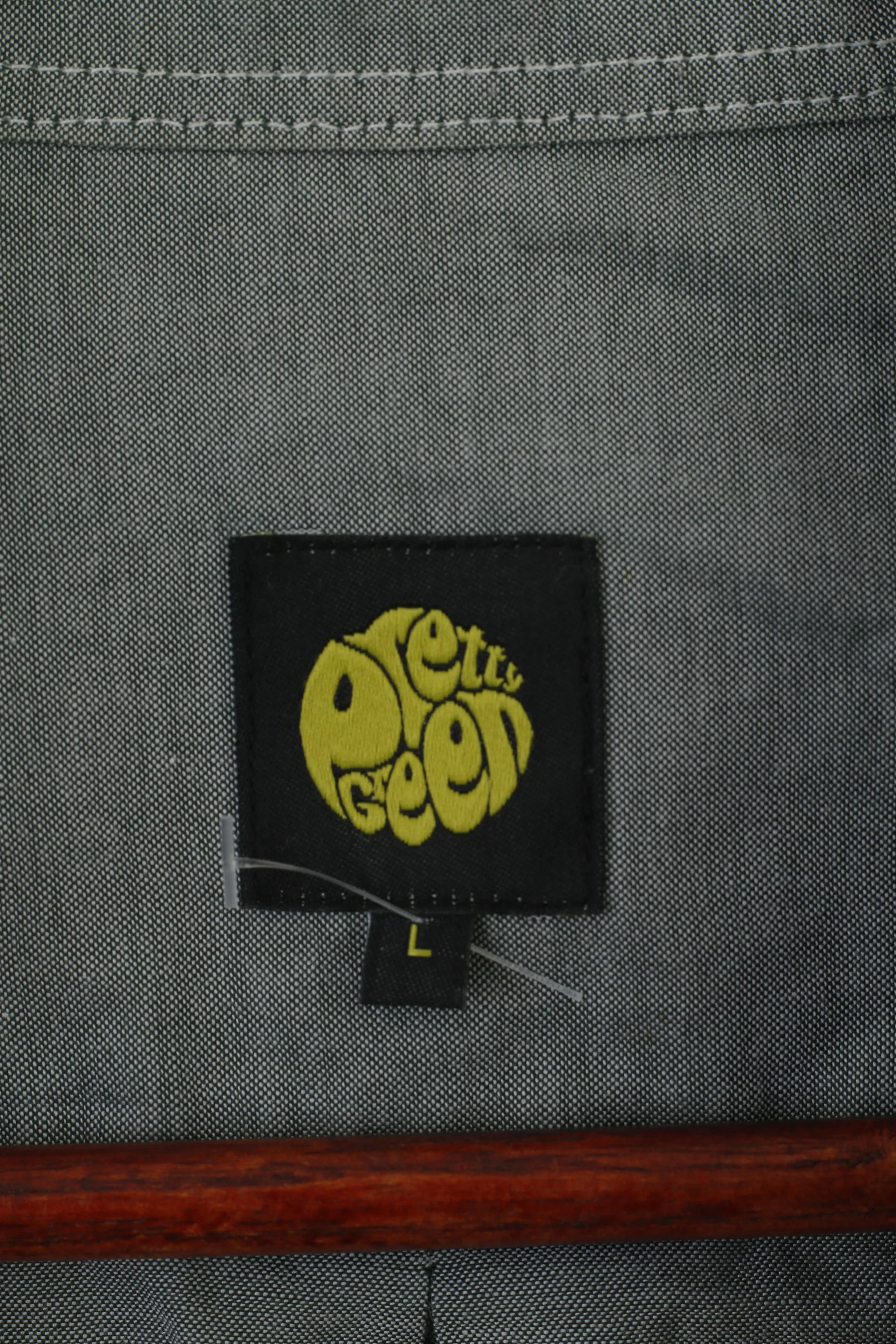 Pretty Green Men L Casual Shirt Gray Cotton Pocket Slim Fit Thin Material Long Sleeve Top - Image 4