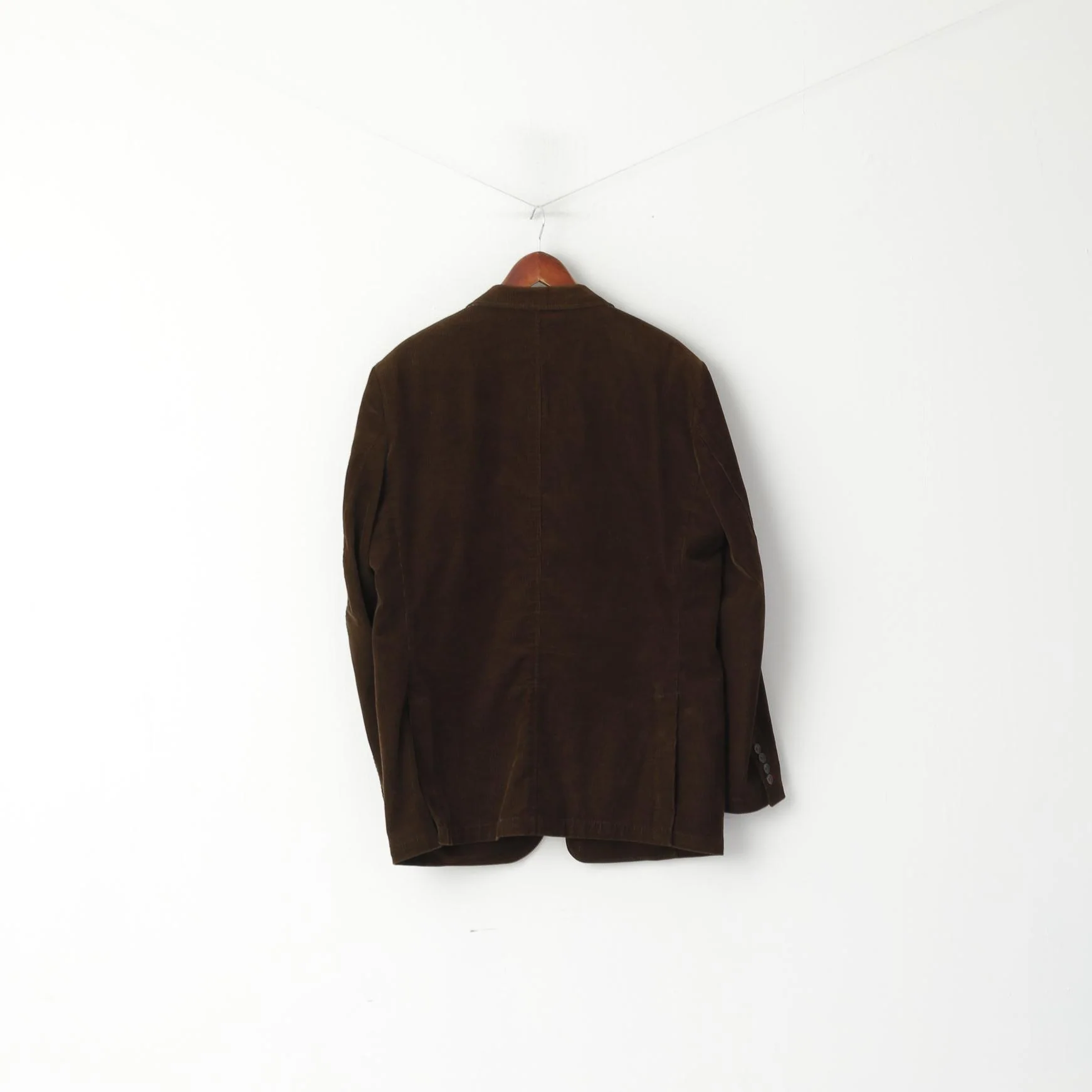 Charles Tyrwhitt Men 44 Blazer Brown Cotton Coruduroy Classic Fit Single Breasted Jacket - Image 6