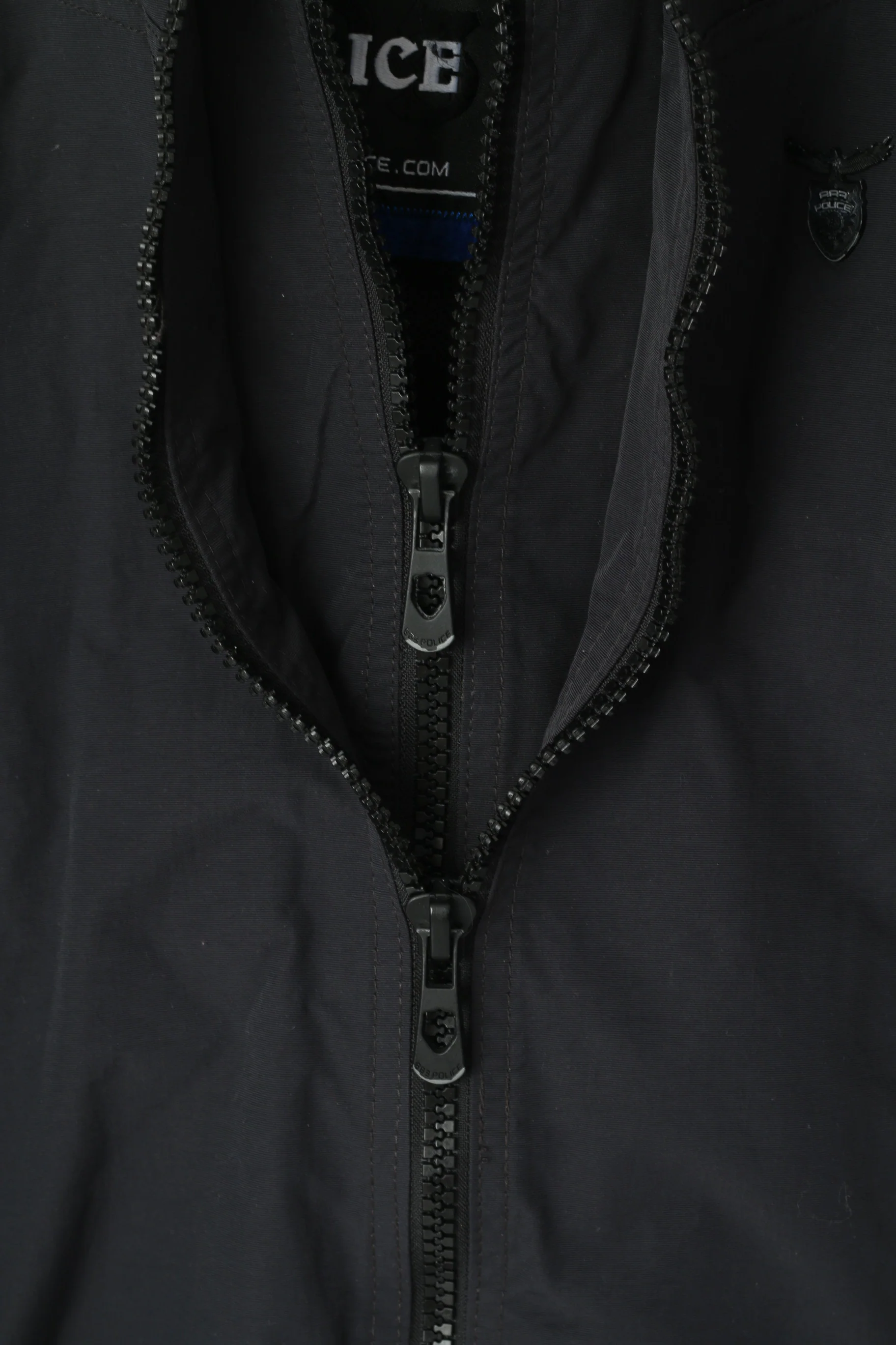 Police 883 Men 2 XS Jacket Navy Nylon 2 Zipper Waterproof Windbreaker Casual Top - Image 4