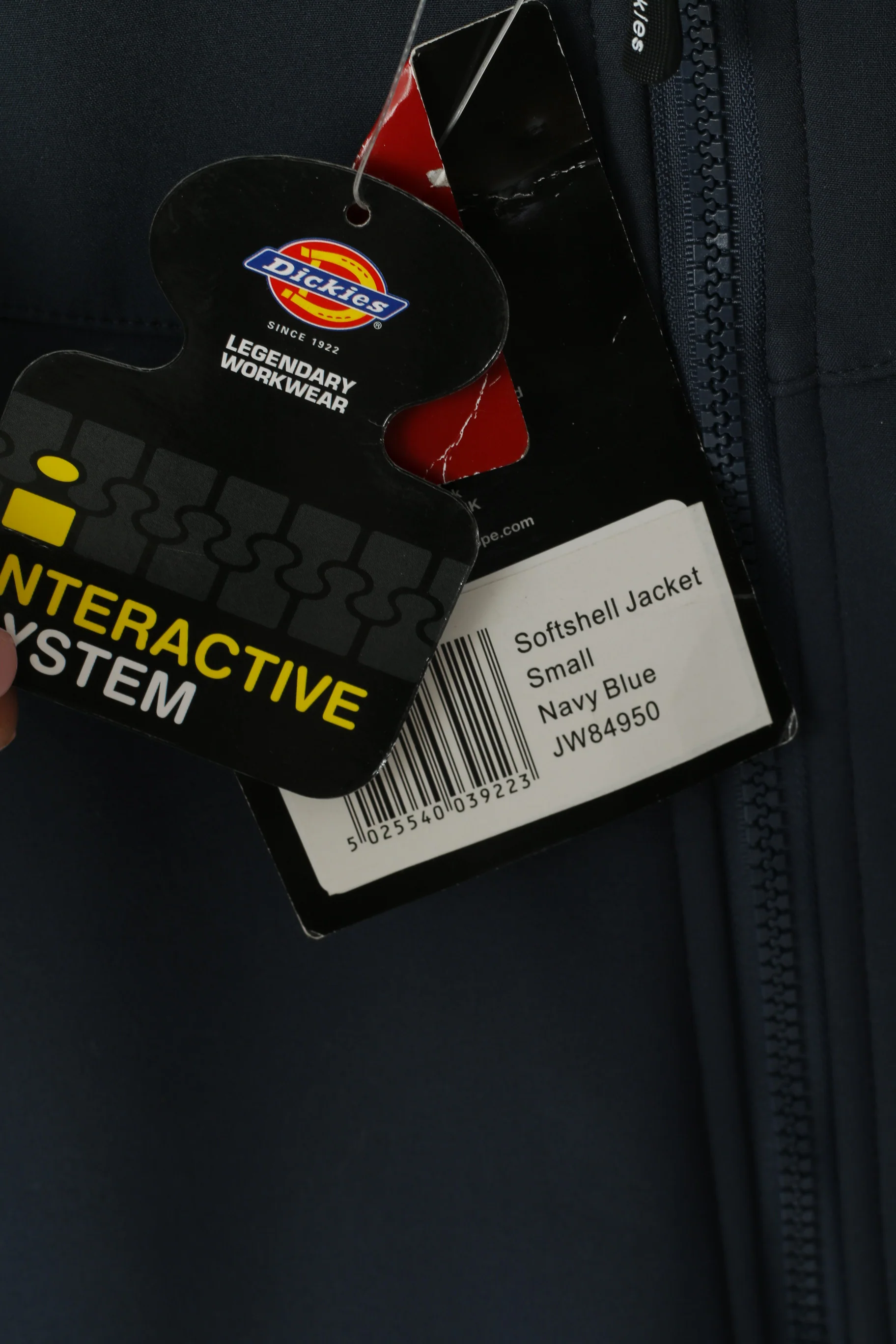 New Dickies Men S Jacket Navy Workwear Softshell Full Zipper Hss Hire Zip Up Top - Image 5