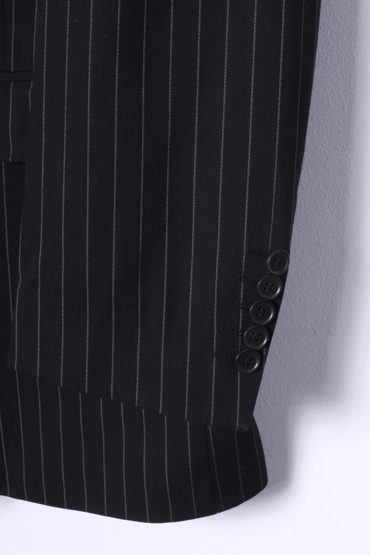 New River Island Mens 44R Blazer Black Striped Superior Quality Single Breasted Jacket - Image 3