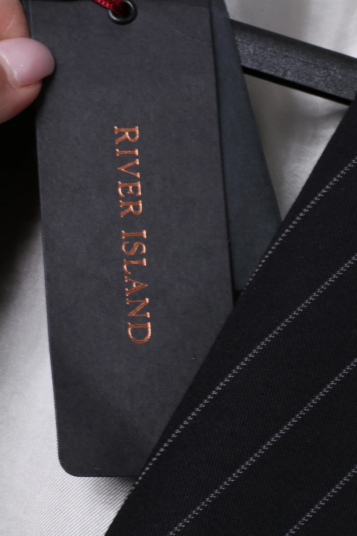 New River Island Mens 44R Blazer Black Striped Superior Quality Single Breasted Jacket - Image 6