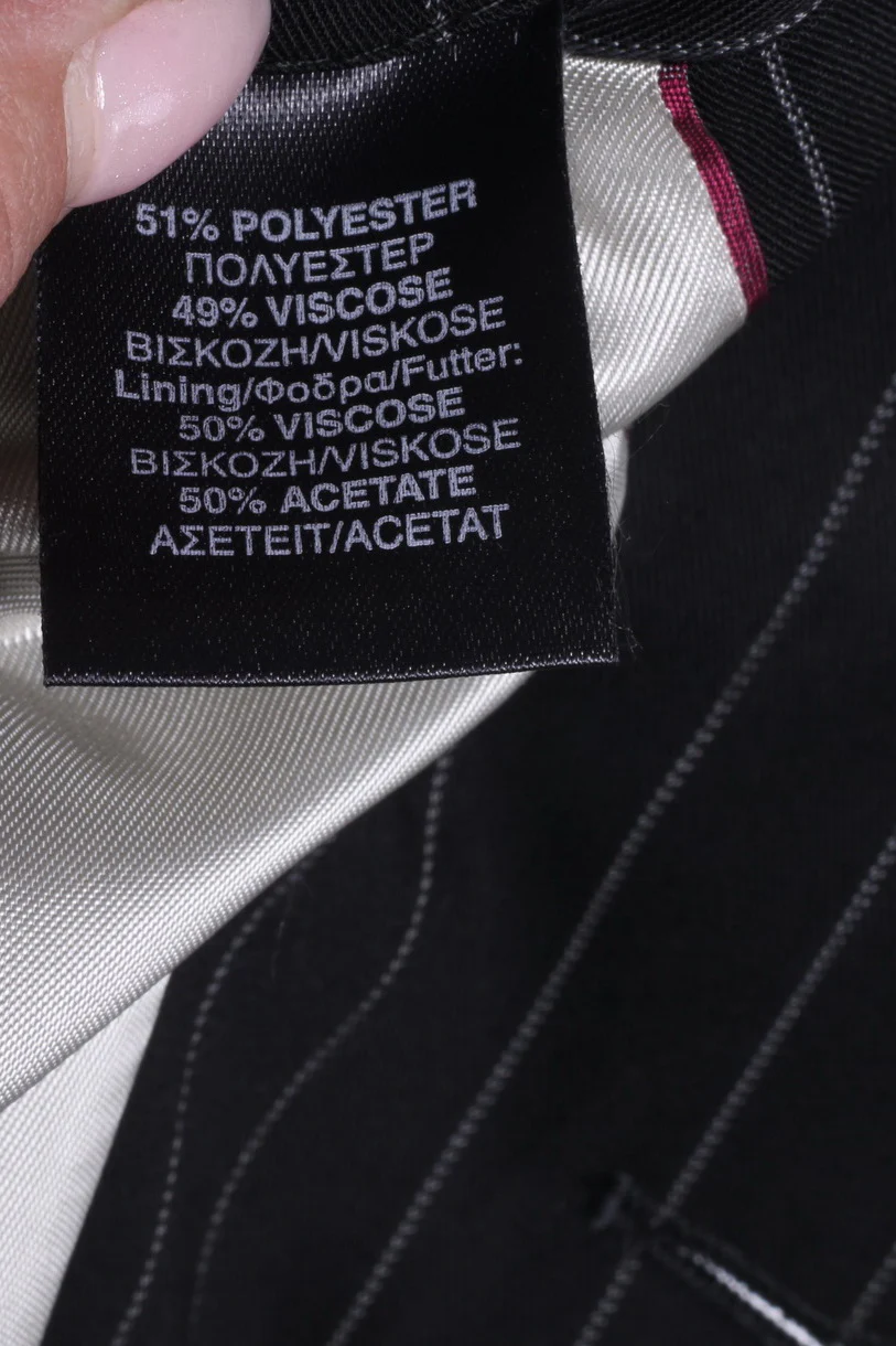 New River Island Mens 44R Blazer Black Striped Superior Quality Single Breasted Jacket - Image 9