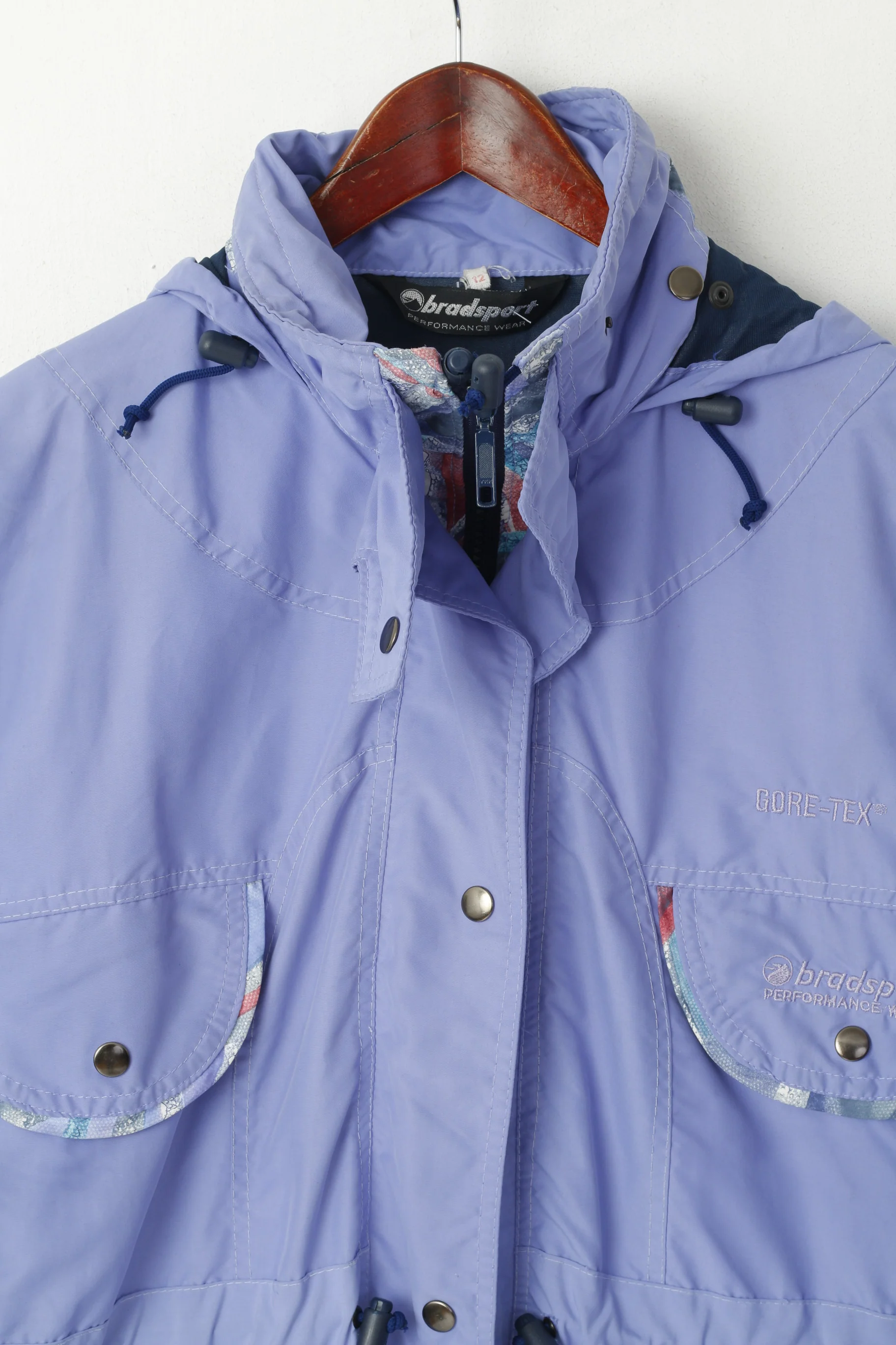 Bradsport Women 12 M Jacket Purple Vintage Gore-Tex Hooded Outdoor Festival Top - Image 2