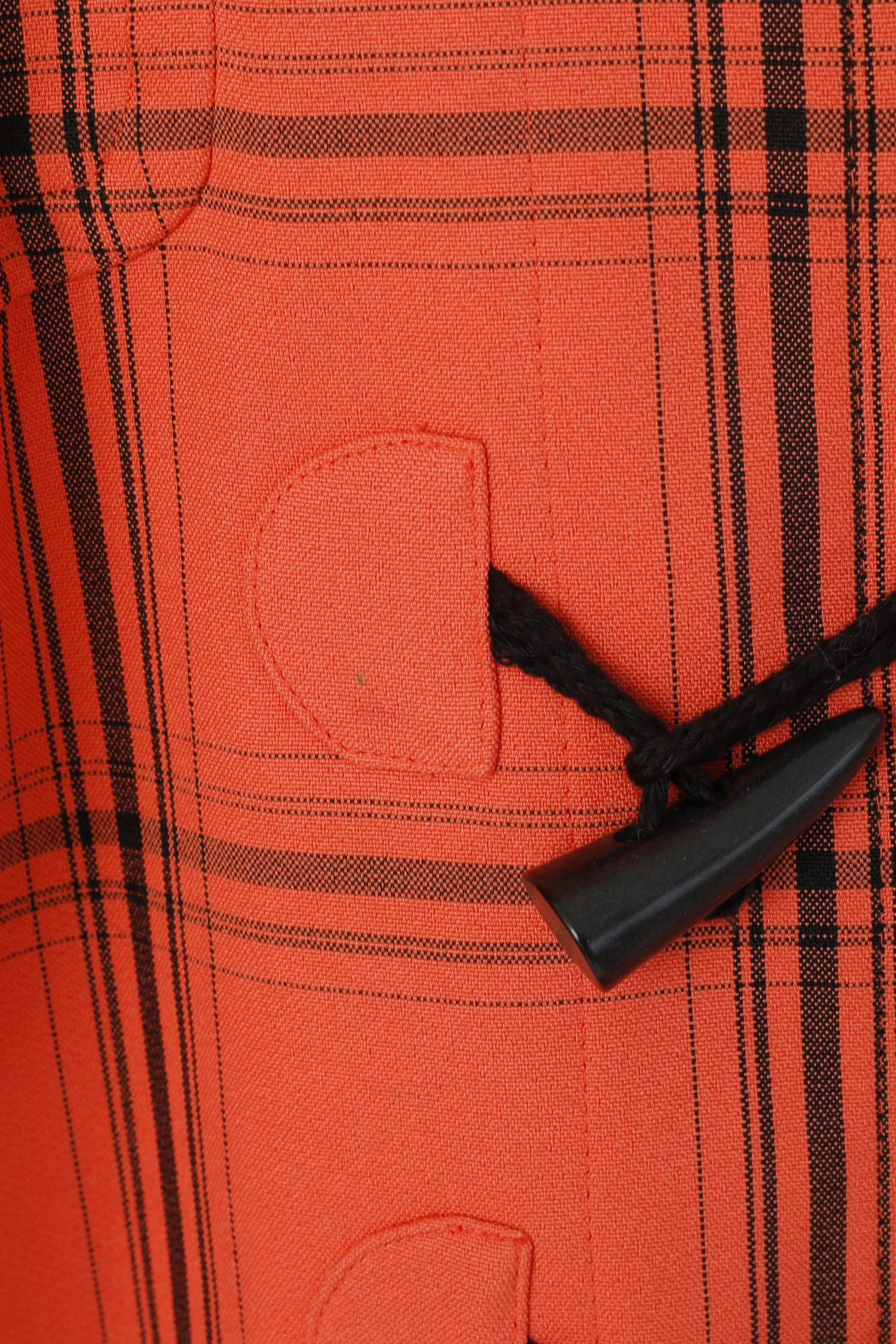 Wardrobe Essentials Women 24 52 XXL Duffle Coat Coral Check  Hooded Top - Image 4