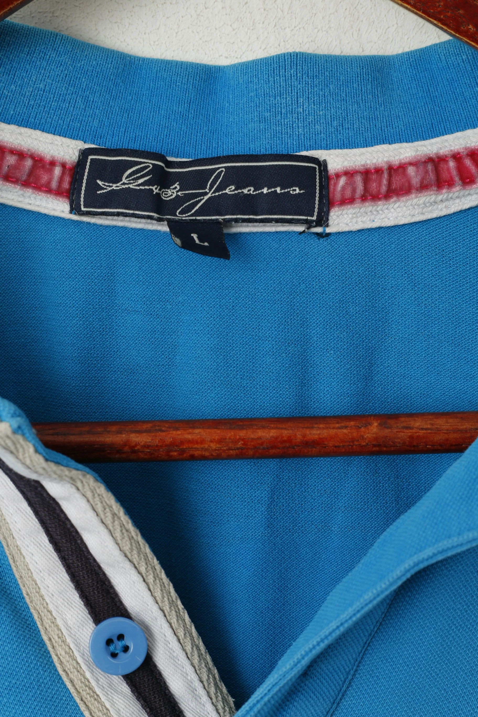 Gx3 Jeans Men L (M) Polo Shirt Turquoise Cotton French Team Best Horse Tour St.Tropez #2 Top - Image 3