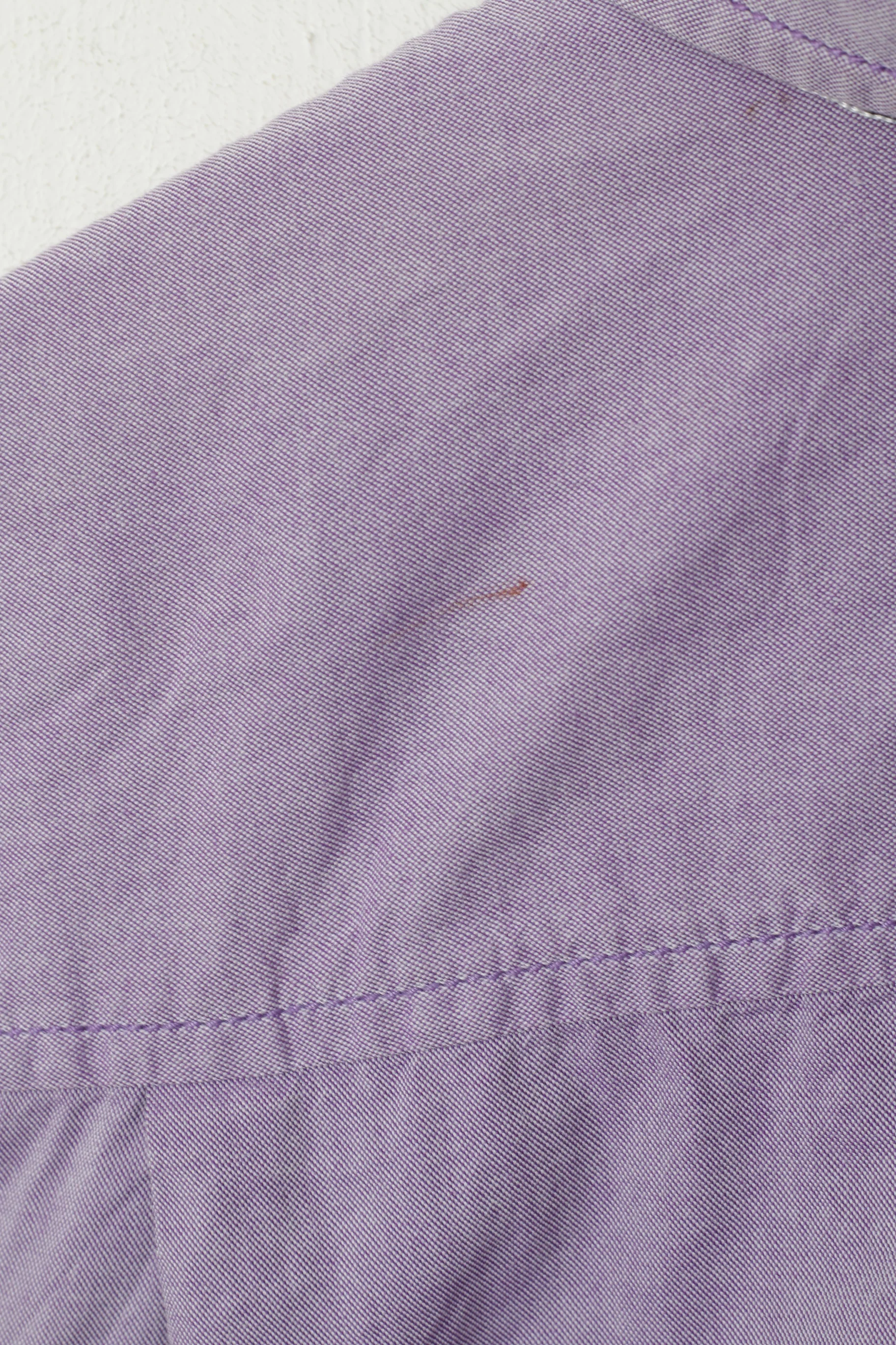 Pierre Cardin Men L Casual Shirt Purple Vintage Classic Cotton Long Sleeve Top - Image 6