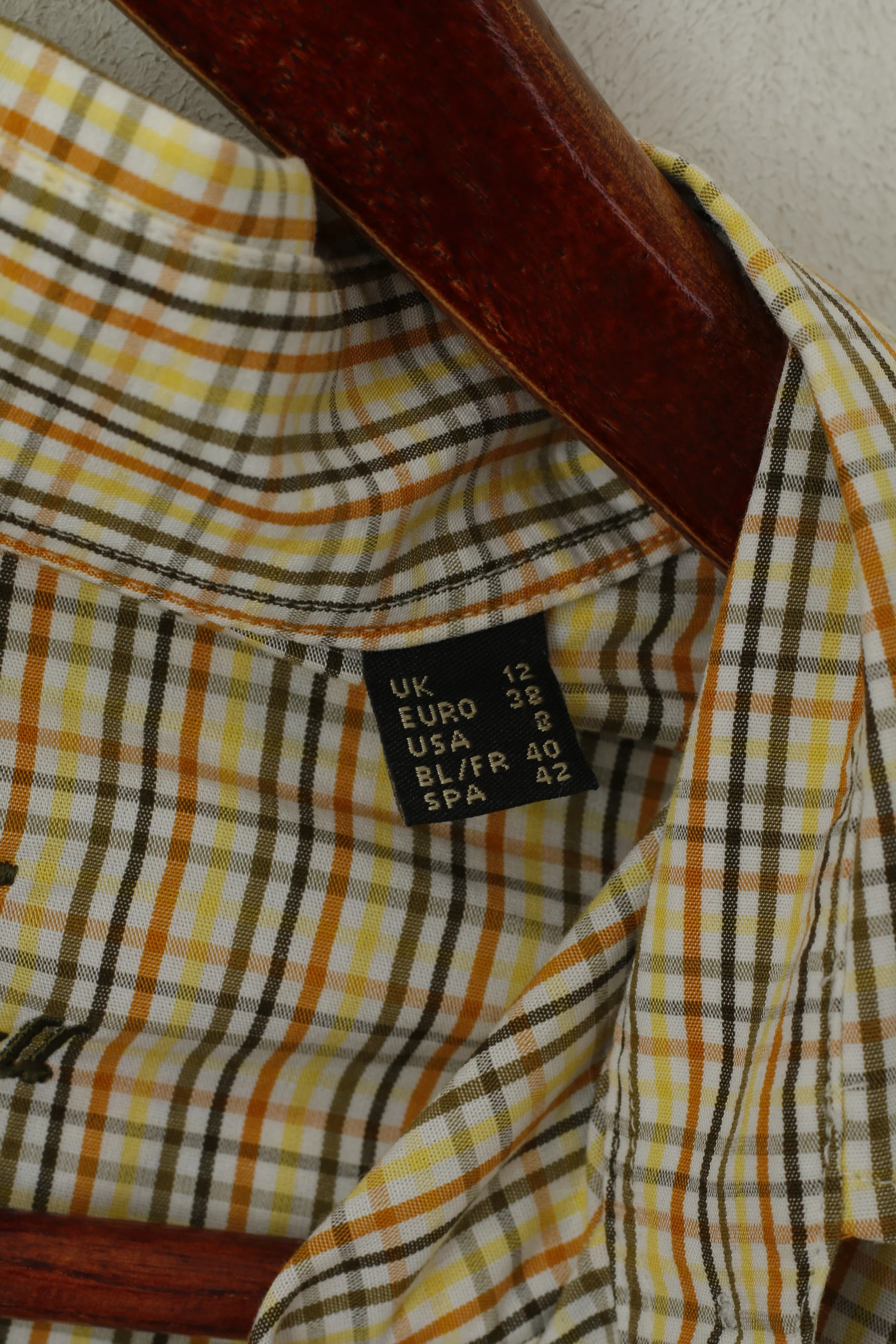 Barbour Women 12 38 M Casual Shirt Yellow Check Long Sleeve Tattersall Cotton Top - Image 5