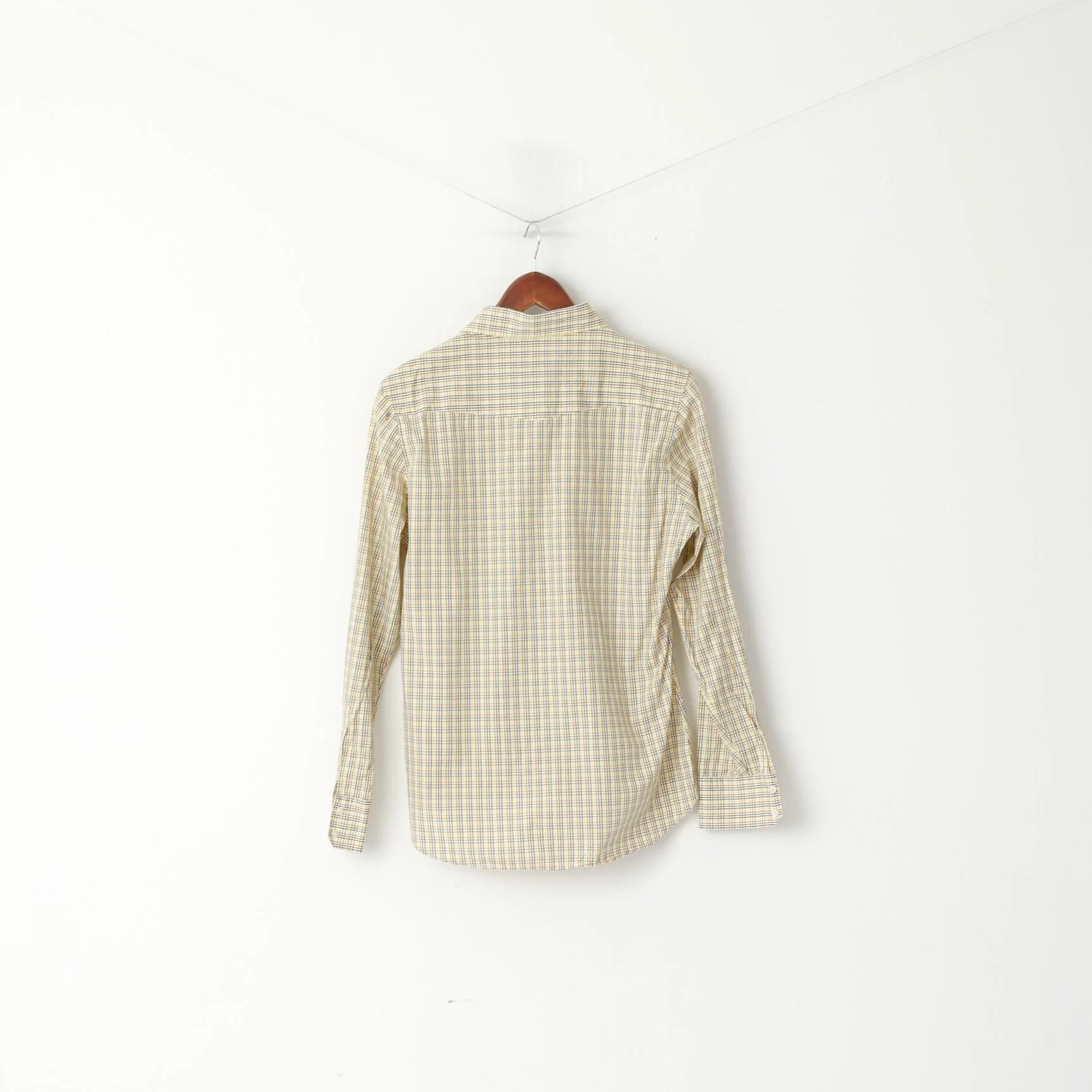 Barbour Women 12 38 M Casual Shirt Yellow Check Long Sleeve Tattersall Cotton Top - Image 7
