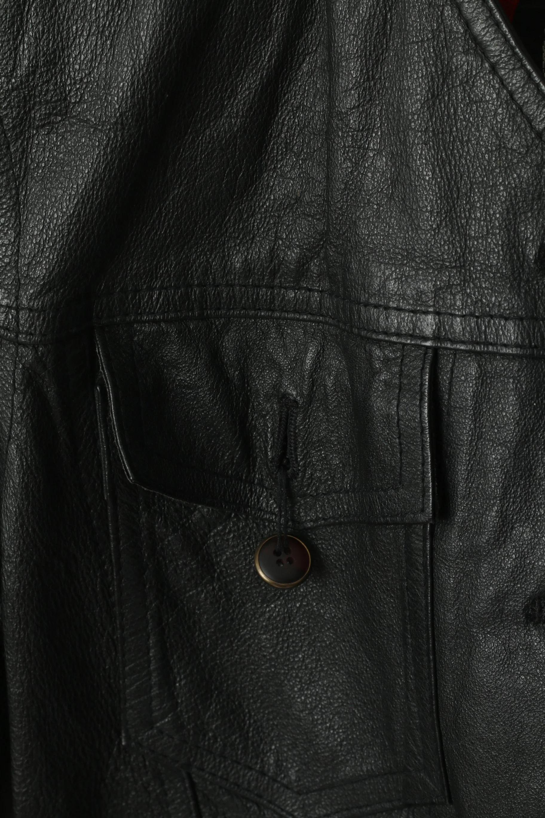 Clever Made For You Women 36 S Cropped Jacket Black Leather Shoulder Pads Top - Image 3