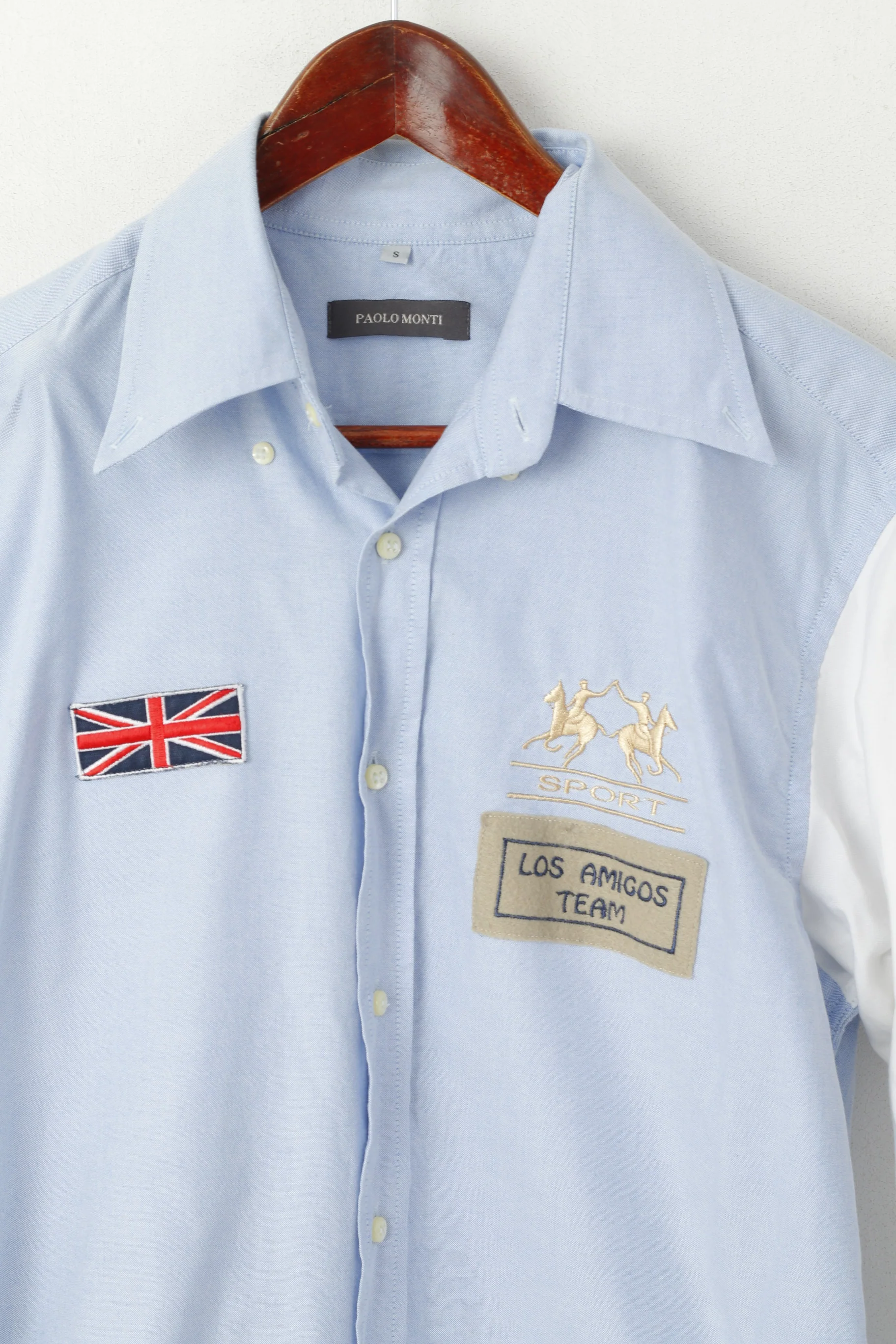 Paolo Monti Men S Casual Shirt Blue Cotton Los Amigos Team Australia #1 Top - Image 2