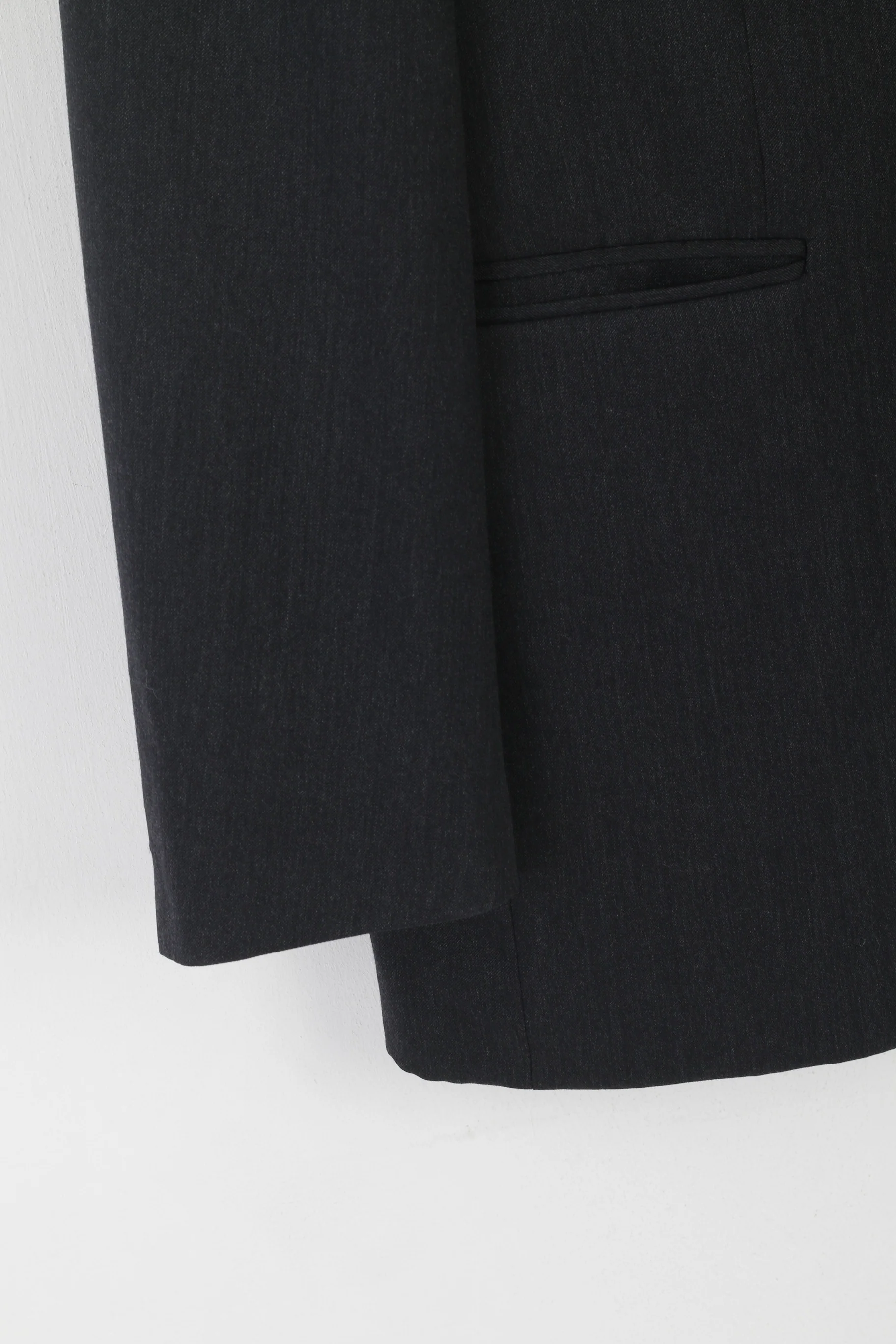 James Aubrey Men 42 L Blazer Charcoal New Wool Single Breasted England Jacket - Image 3