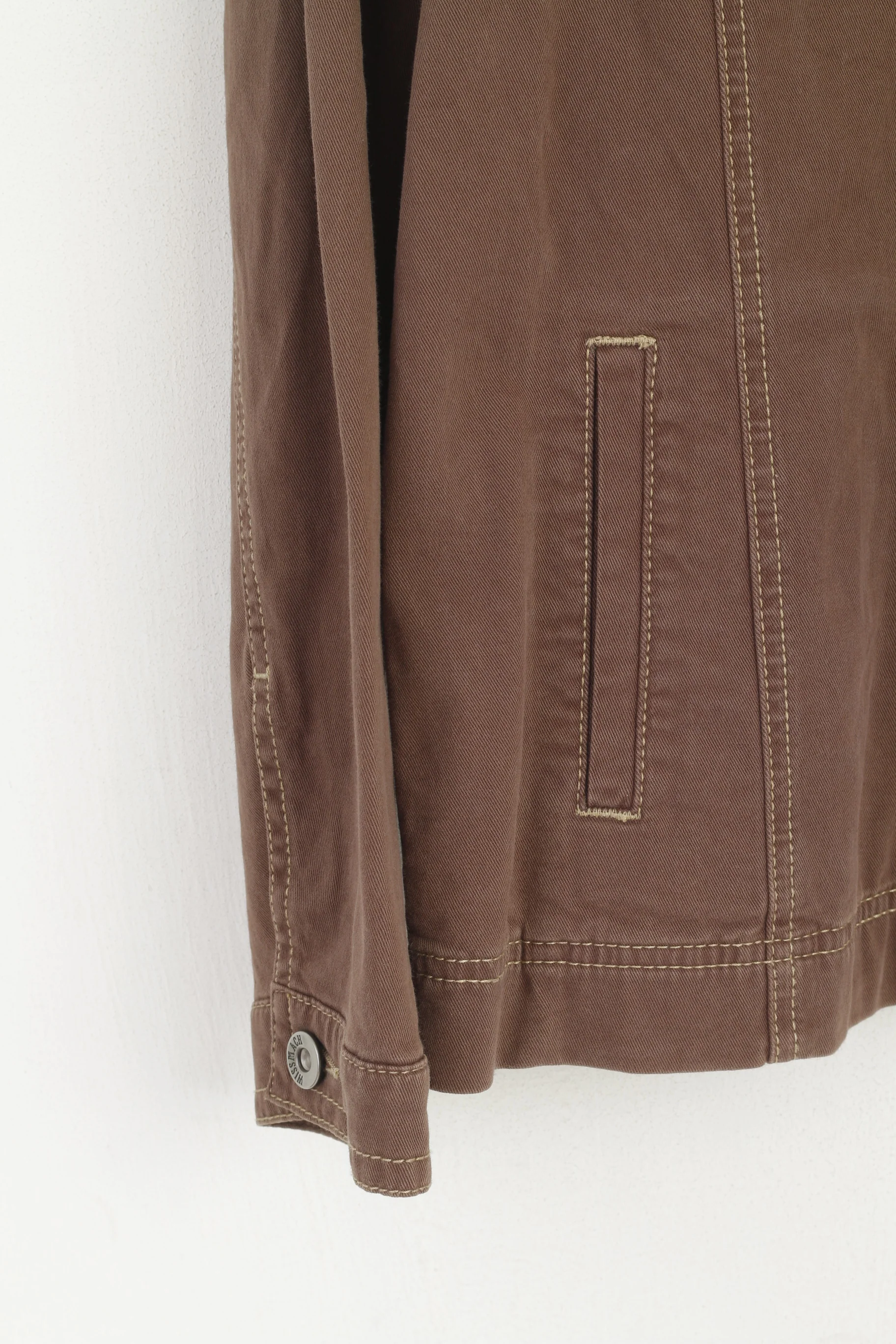 Wissmach Collection Women XL Jacket Brown Cotton Retro Stretch Classic Top - Image 3