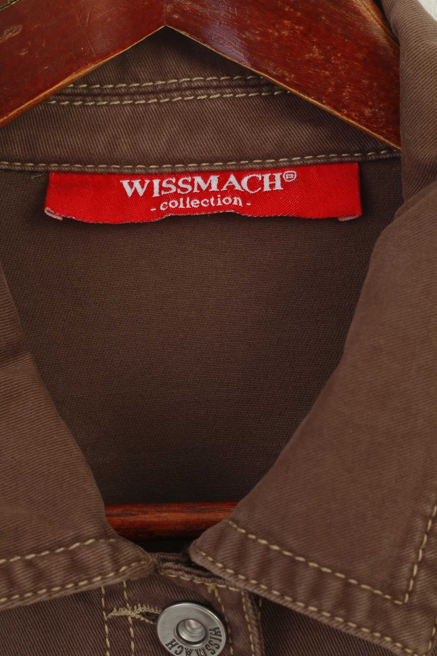 Wissmach Collection Women XL Jacket Brown Cotton Retro Stretch Classic Top - Image 4