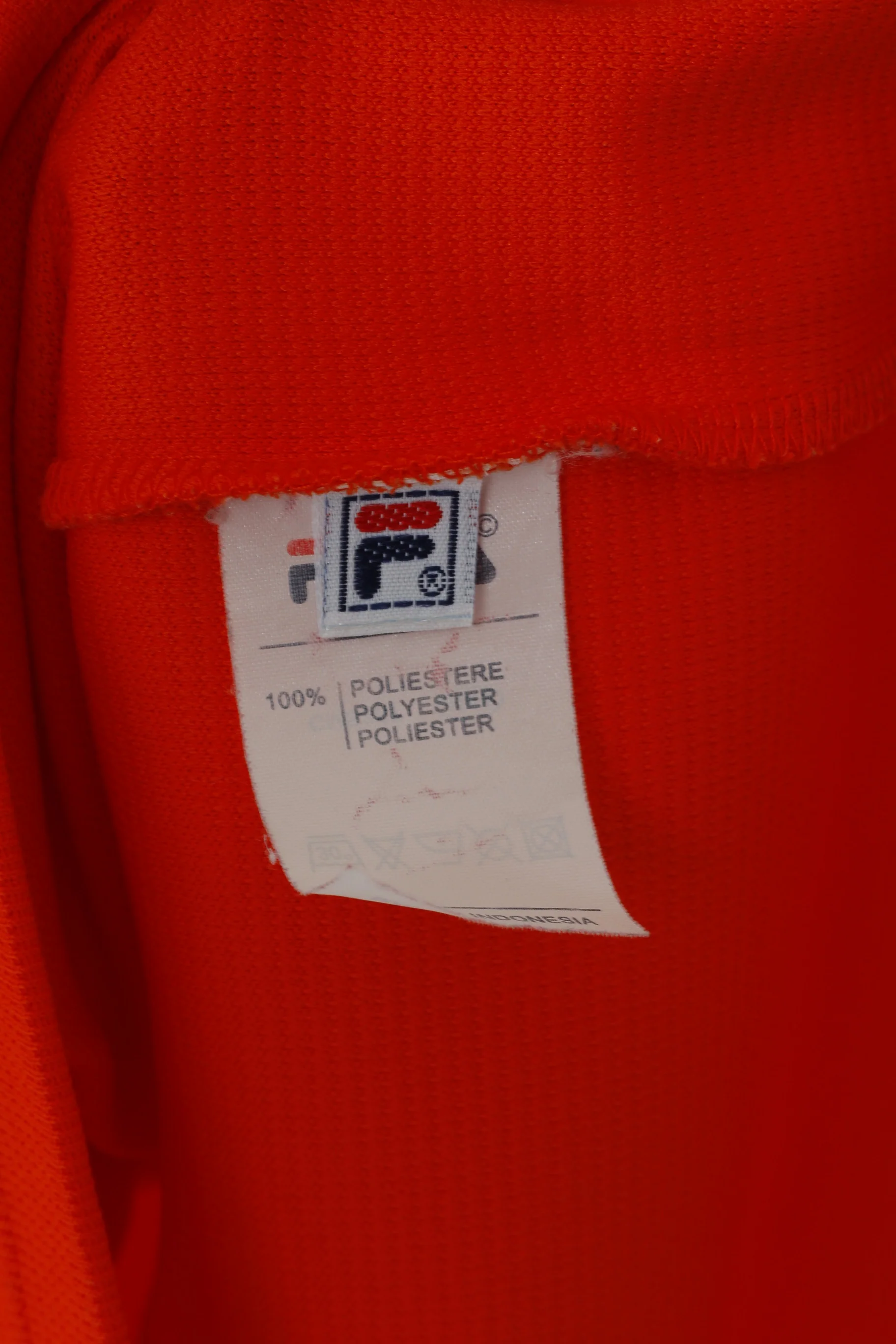 FILA Men 46/48 S Shirt Orange Performa V Neck Activewear Plain Jersey Top - Image 5