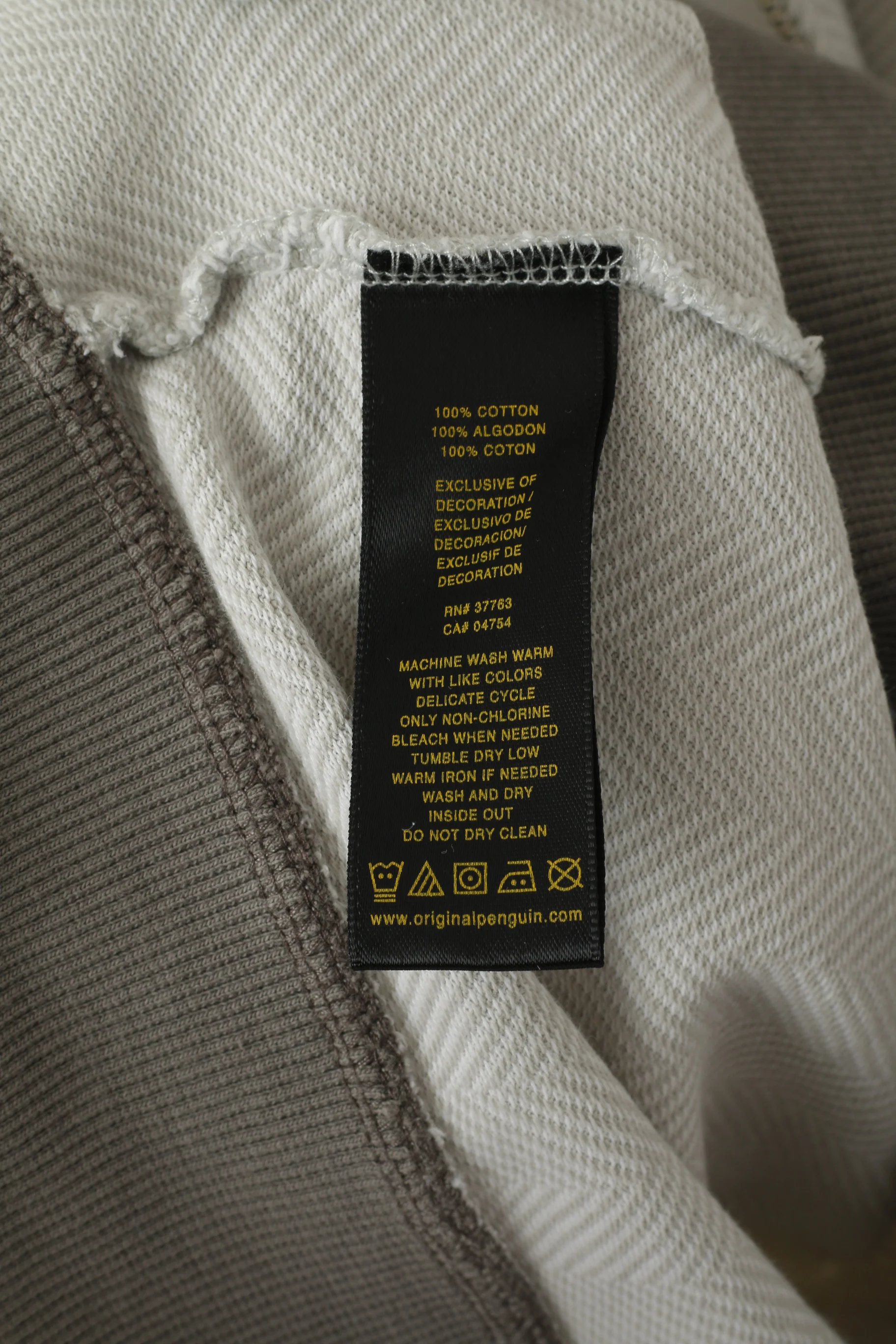 Penguin Men M (S) Sweatshirt Grey Cotton Full Zipper Herringbone Casual Top - Image 5