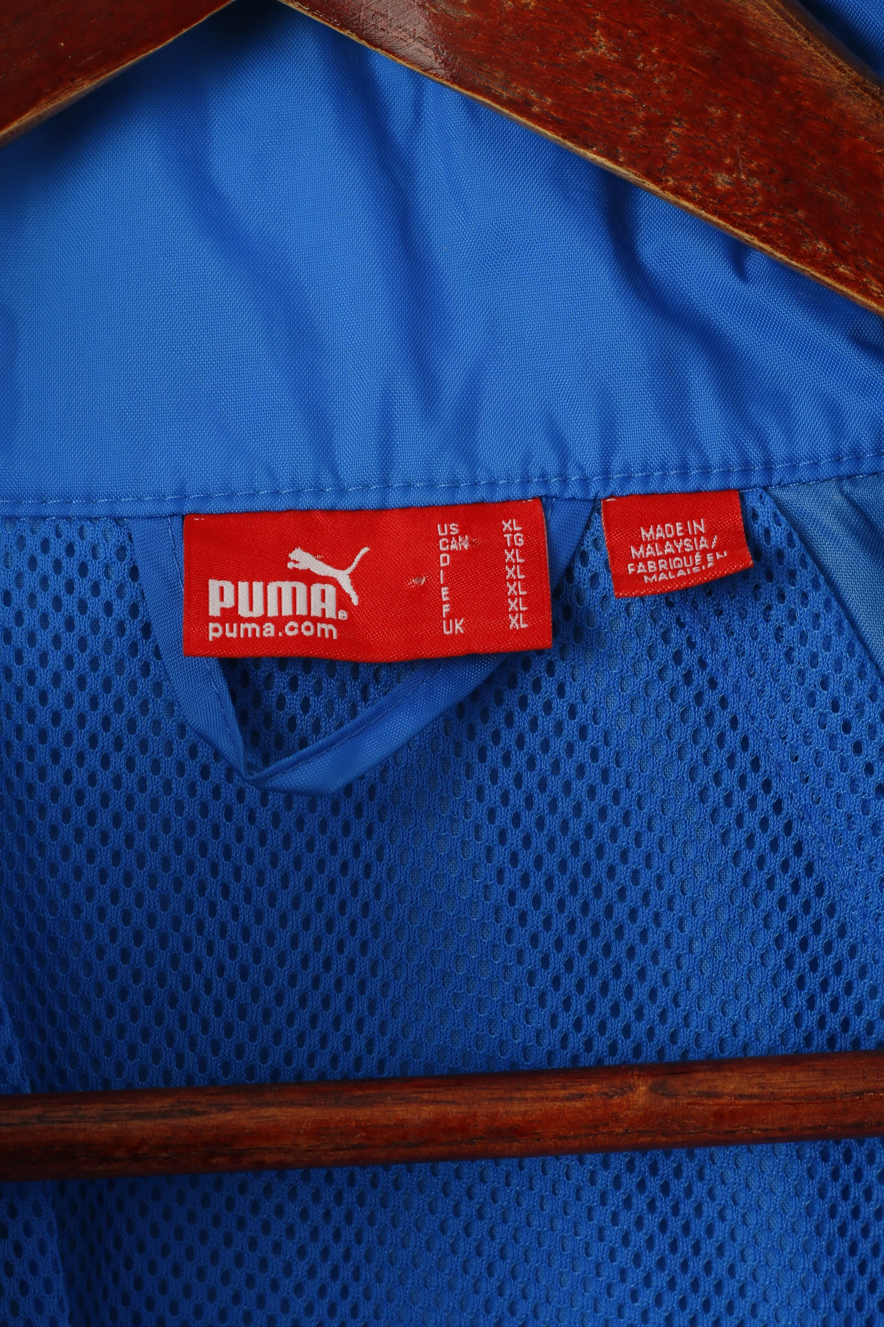Puma Men XL Jacket Blue Nylon Waterproof Hooded Outdoor Full Zip Top - Image 5
