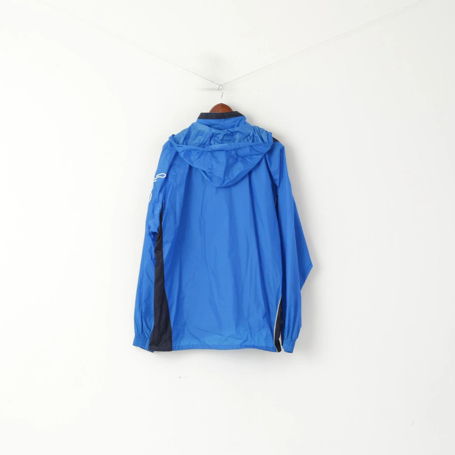 Puma Men XL Jacket Blue Nylon Waterproof Hooded Outdoor Full Zip Top - Image 7