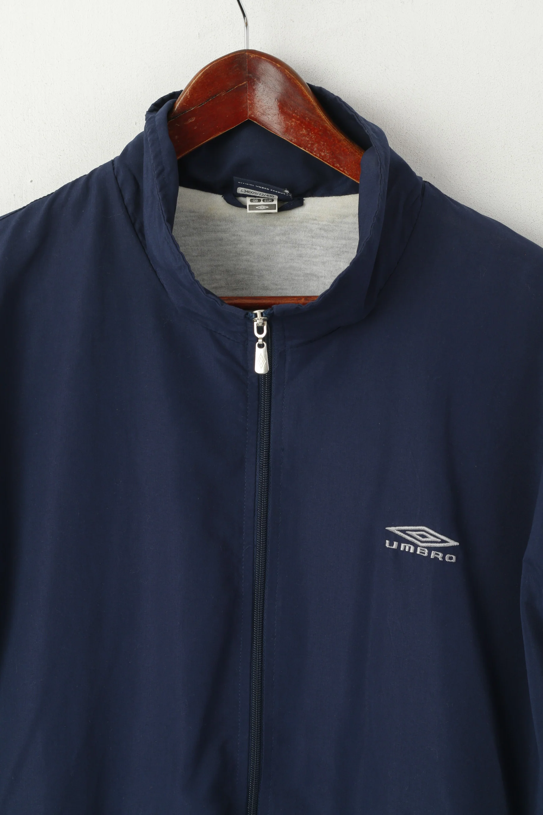 Umbro Men L Jacket Navy Vintage Sportswear Bomber Full Zip Traning Track Top - Image 2