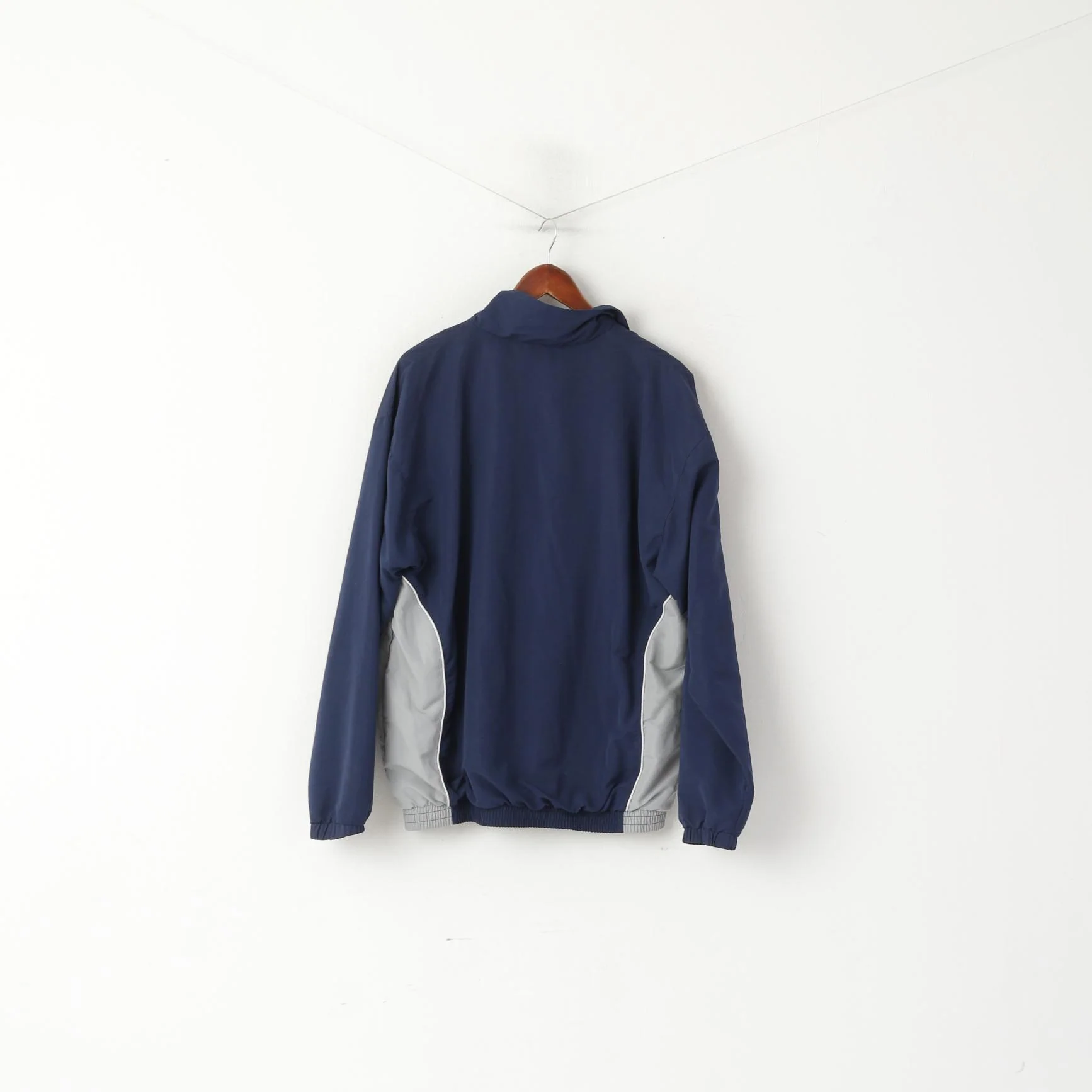 Umbro Men L Jacket Navy Vintage Sportswear Bomber Full Zip Traning Track Top - Image 6