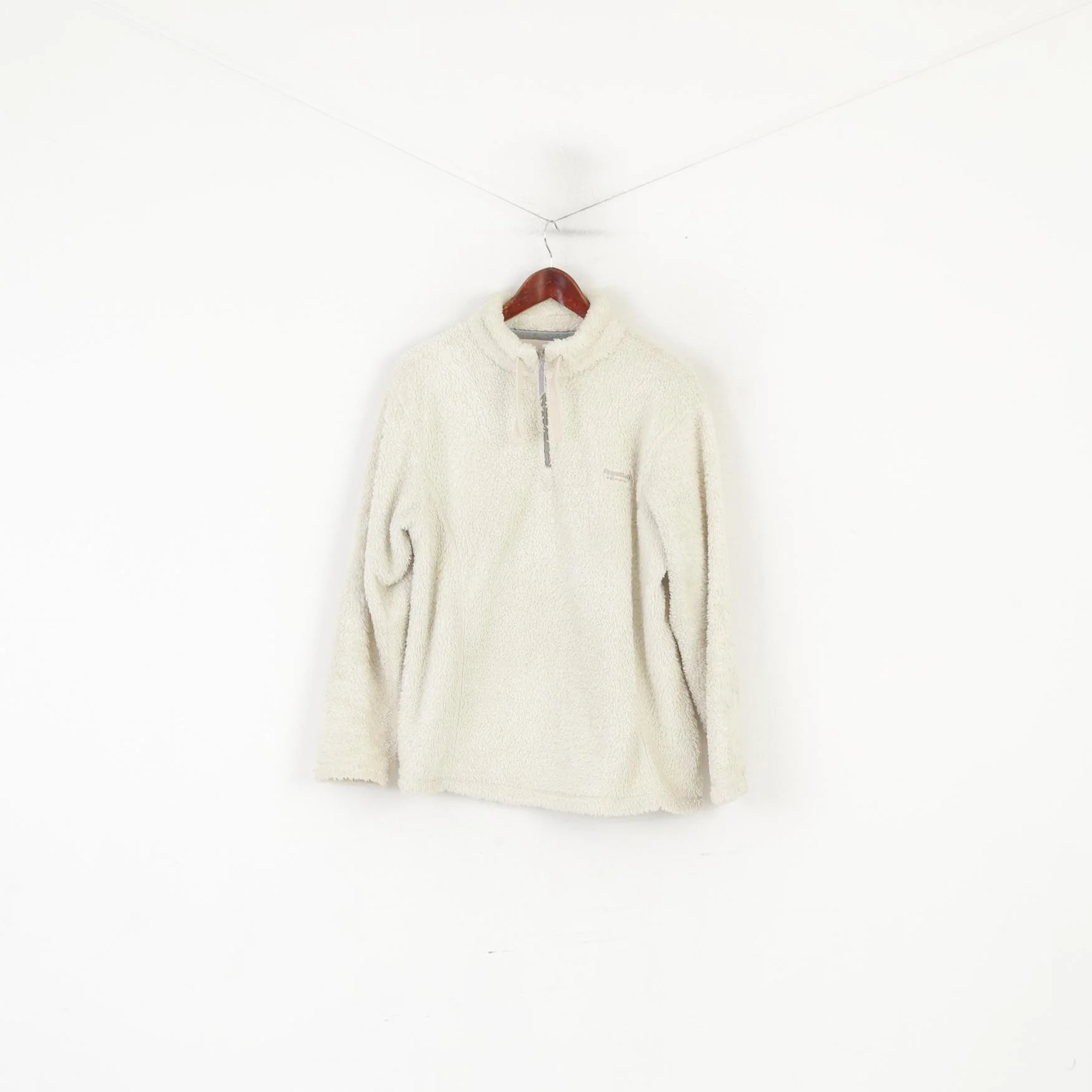 Regatta Women 16 42 XL Fleece Top Beige Fluffy Sweatshirt Zip Neck Soft Blouse