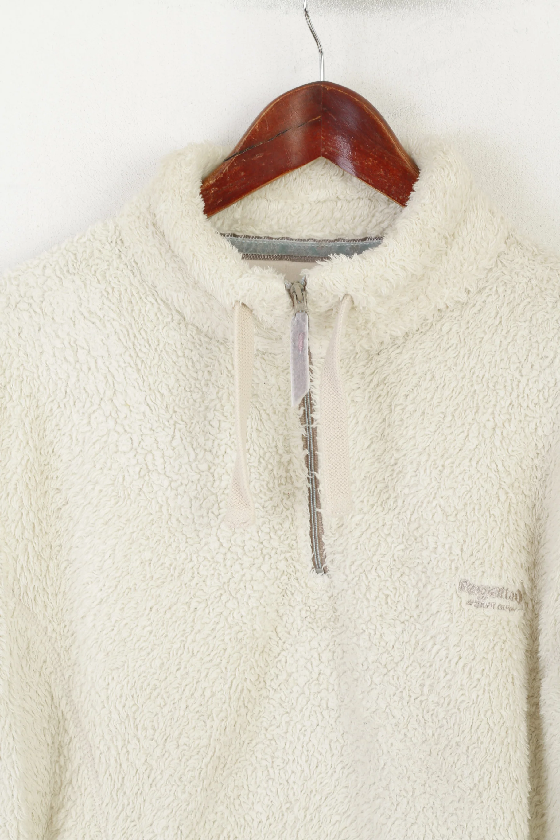Regatta Women 16 42 XL Fleece Top Beige Fluffy Sweatshirt Zip Neck Soft Blouse - Image 2