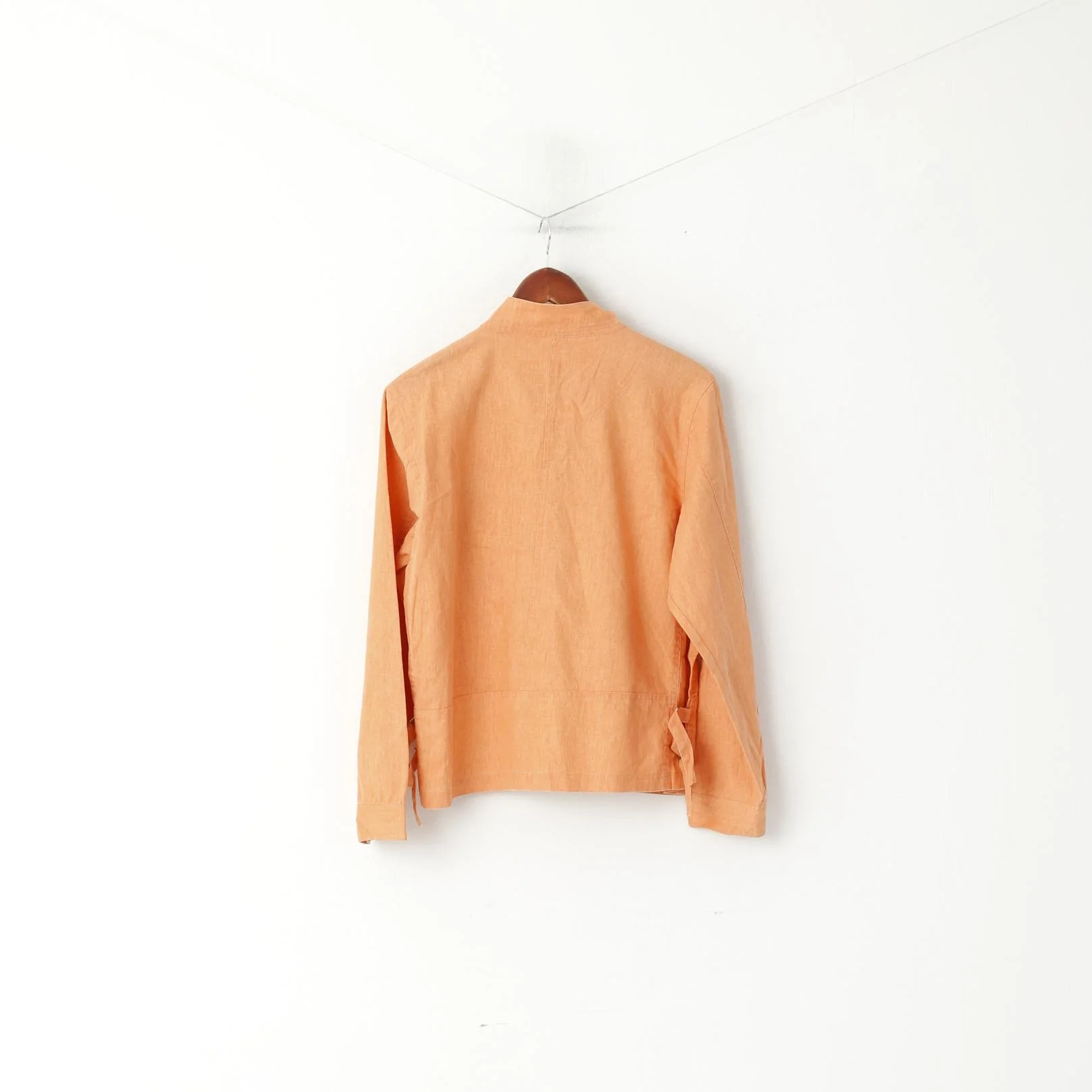 Gina Laura Women M Jacket Orange Linen Blazer Full Zipper Summer Top - Image 6