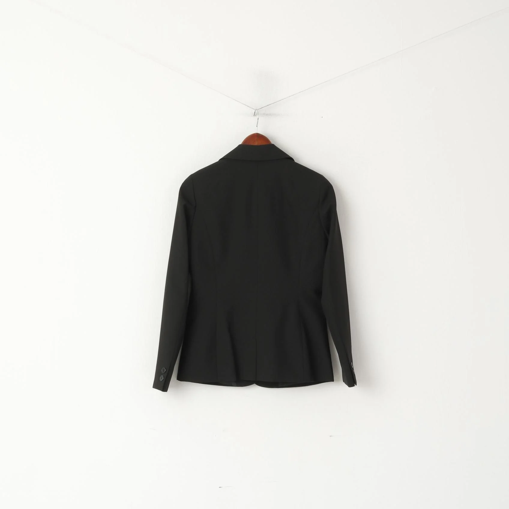 New Laura Scott Women 36 10 S Blazer Black Shiny Single Breasted Jacket - Image 6