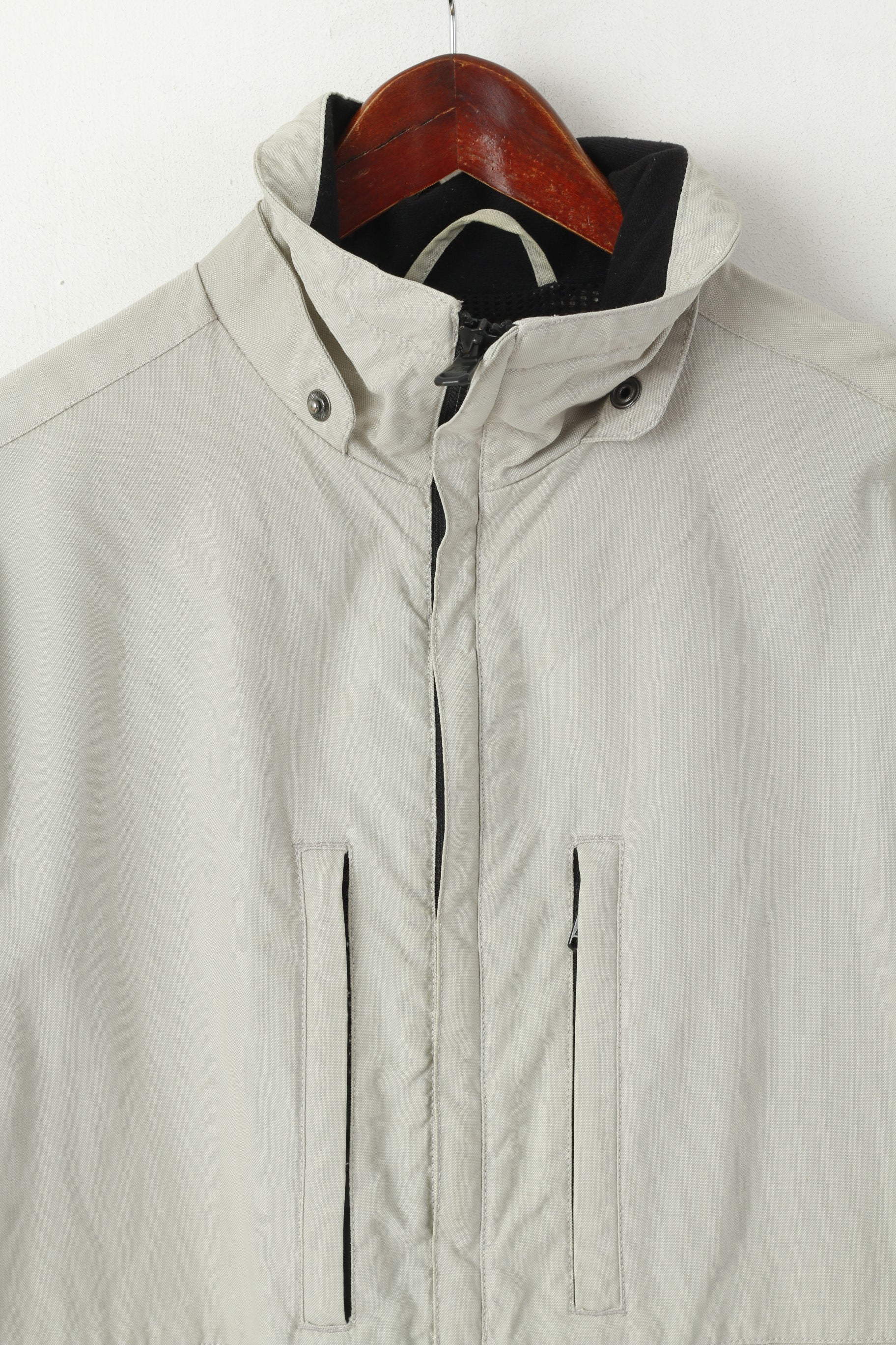 Peak Performance Men M Jacket Grey Cotton Nylon Blend Outdoor Full Zipper Top - Image 2