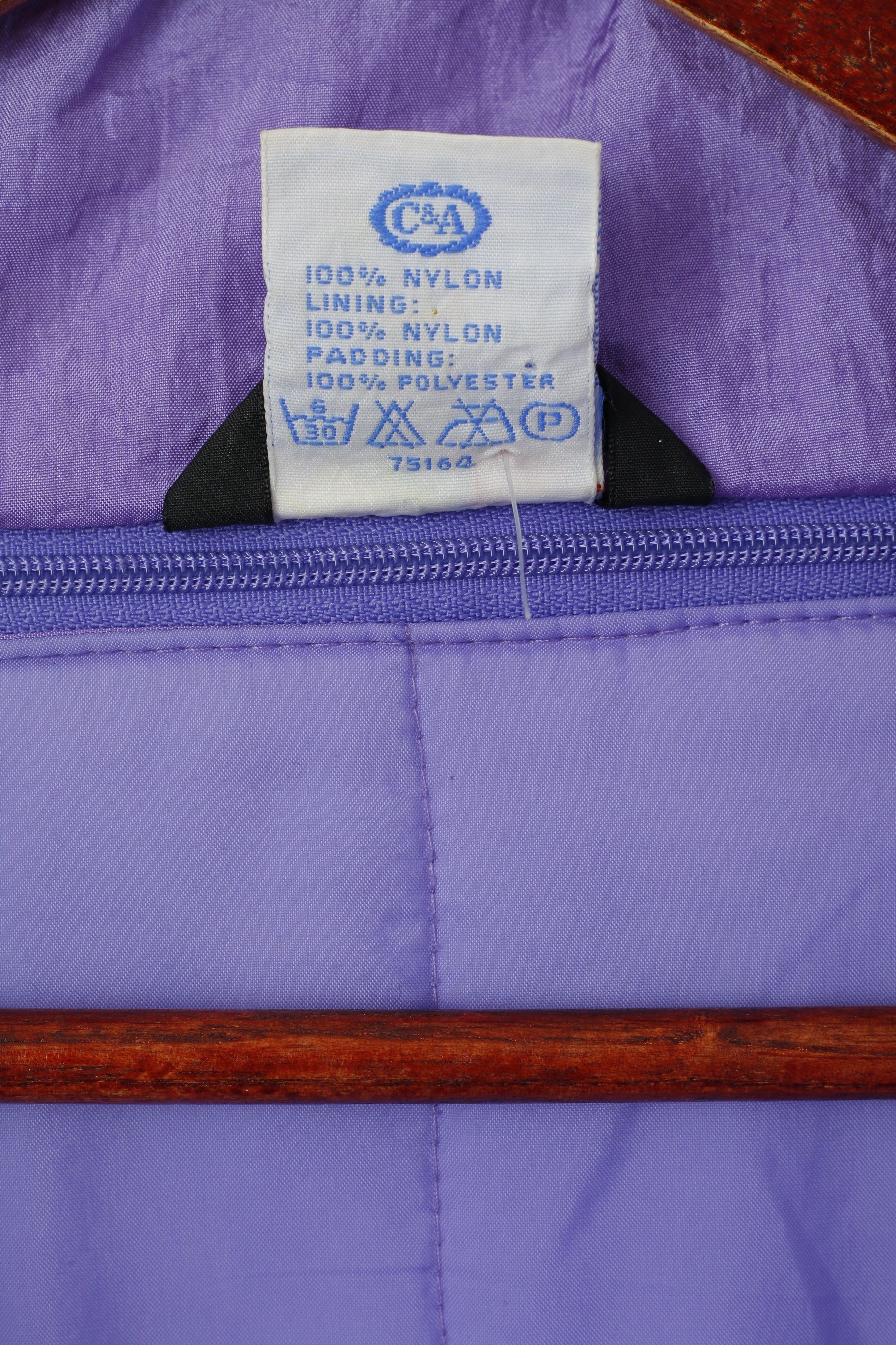 C&A Rodeo Women 12 M Jacket Purple Nylon Paded Bomber Vintage Shoulder Pads Top - Image 5