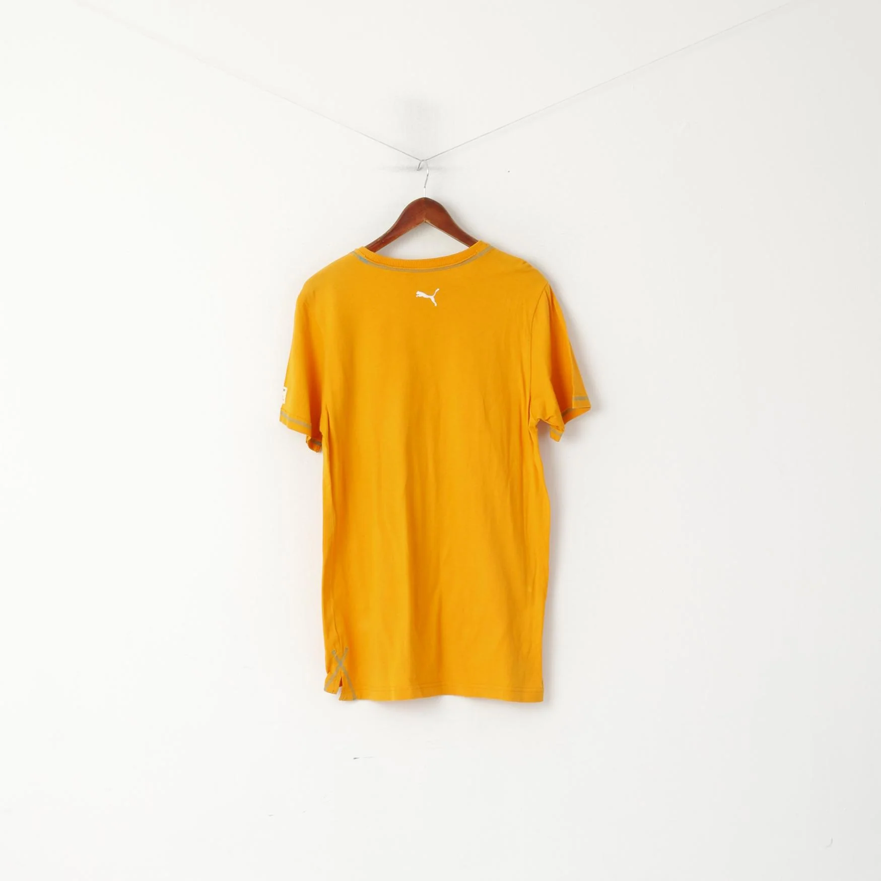 Puma Men M T- Shirt Orange Cotton Graphic Puma Fresh Since 1948 Rugby Short Sleeve Top - Image 6