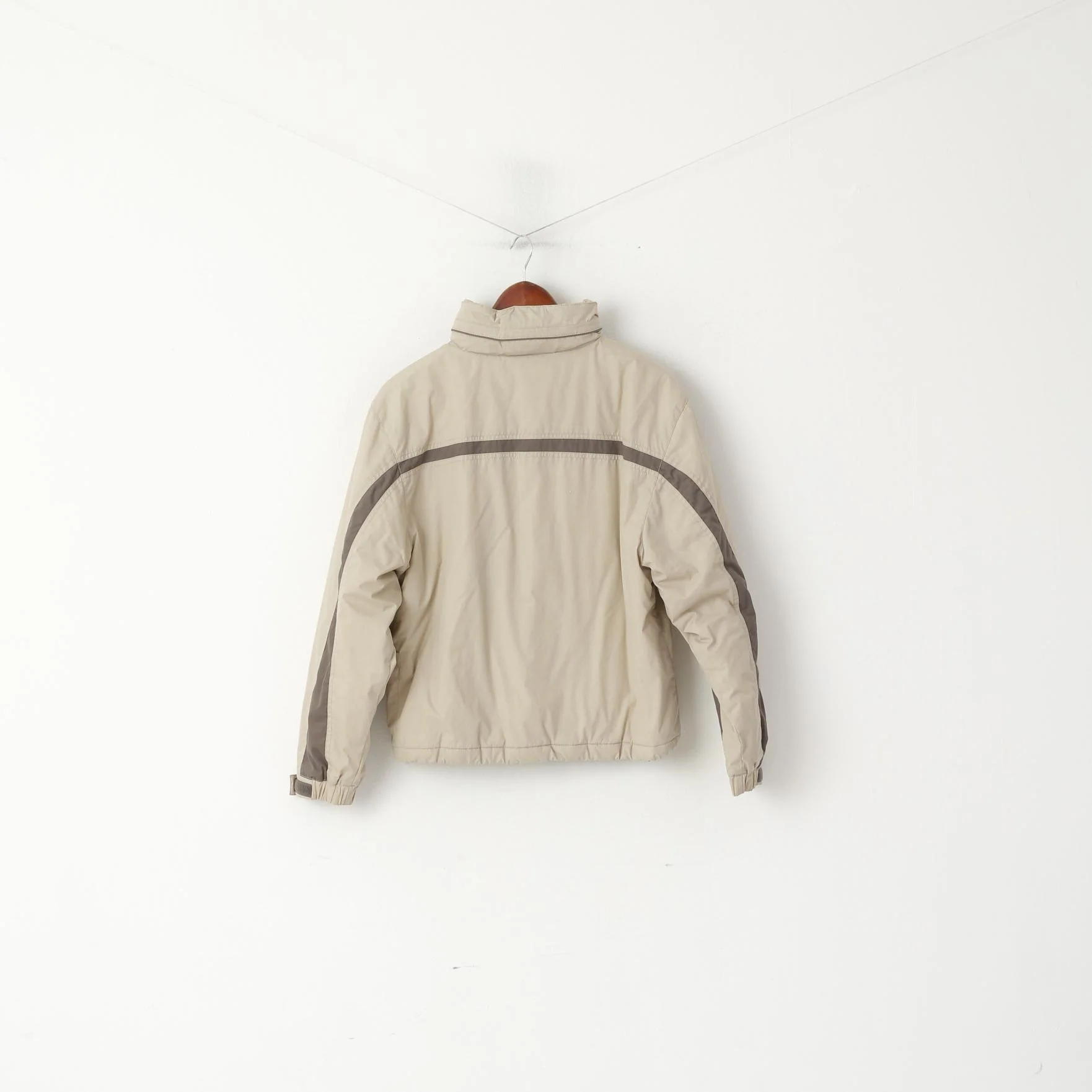 Iris Bayer Sport Women S Jacket Beige Horse Riding Hidden Hood Full Zipper Top - Image 6