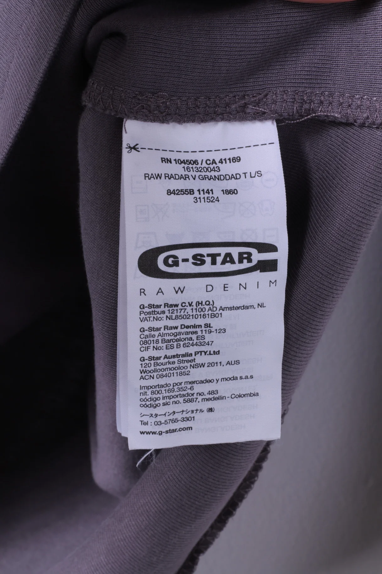 G-Star Raw Mens XL Long Sleeved Shirt Grey Stretch Cotton Radar Granddad Top - Image 6